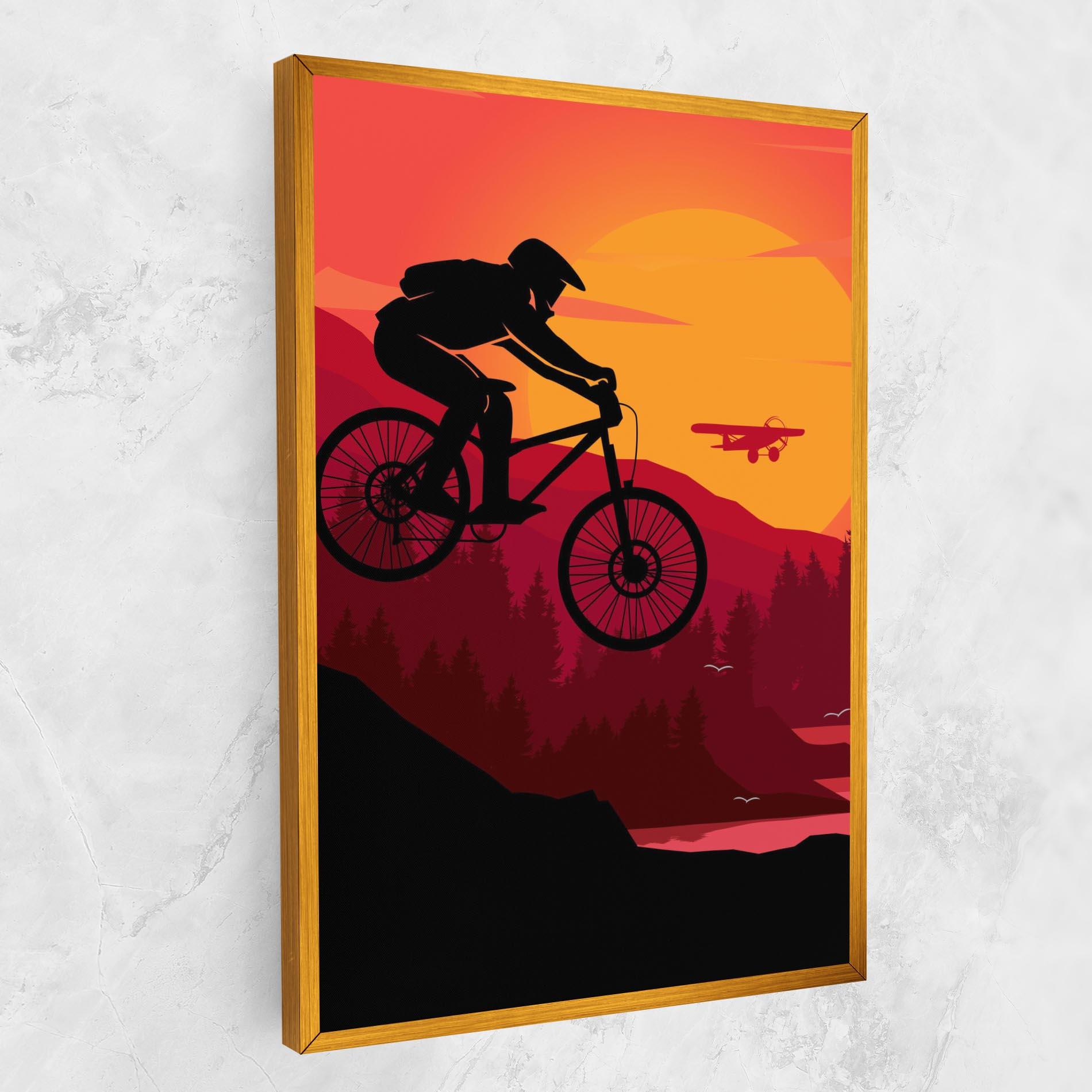 Leinwandbild Mountain Bike Sunset mockup 1