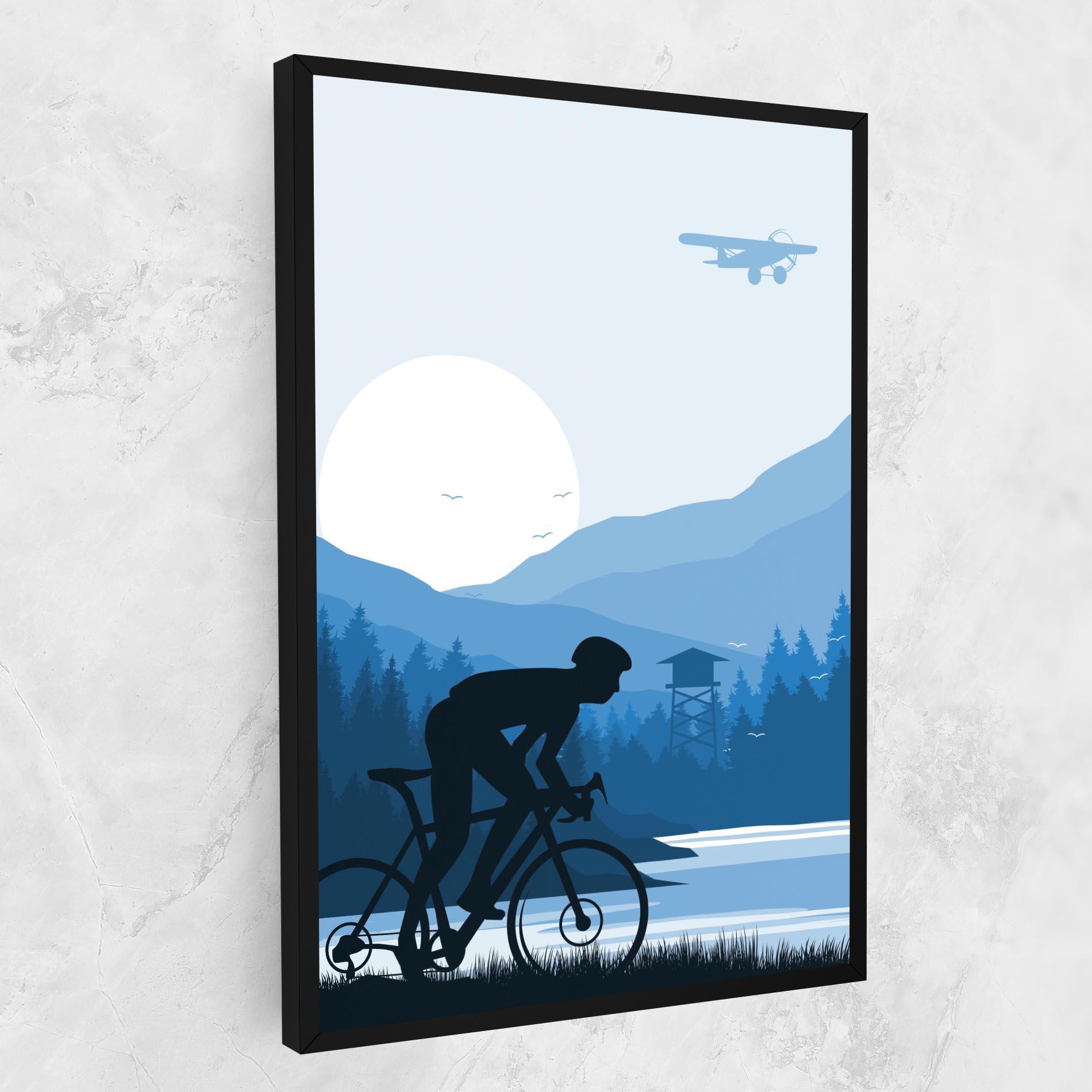 Leinwandbild Blue Light Bike mockup 1