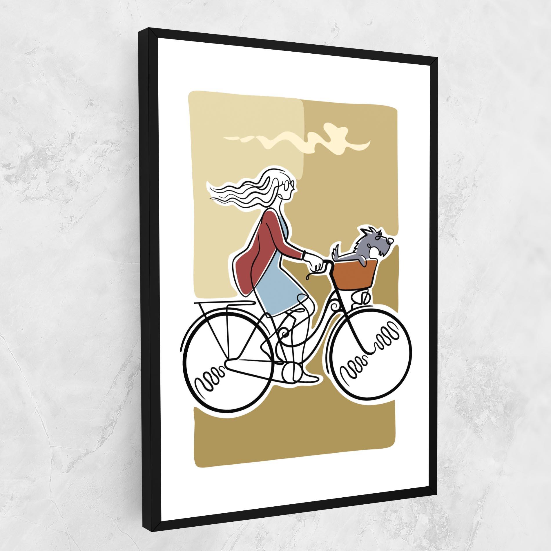 Leinwandbild Dog On Bike mockup 1