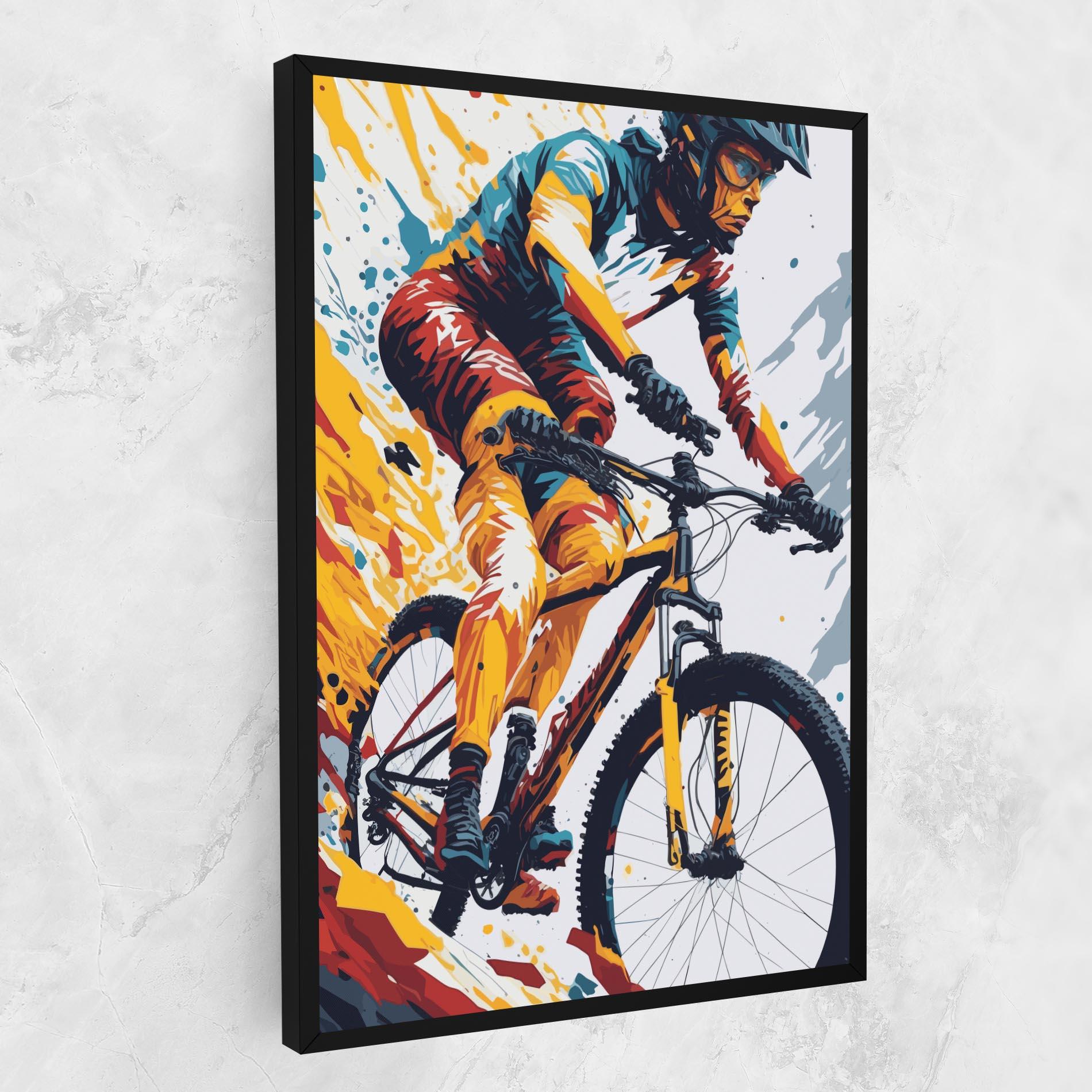 Leinwandbild Yellow Bike Art mockup 1