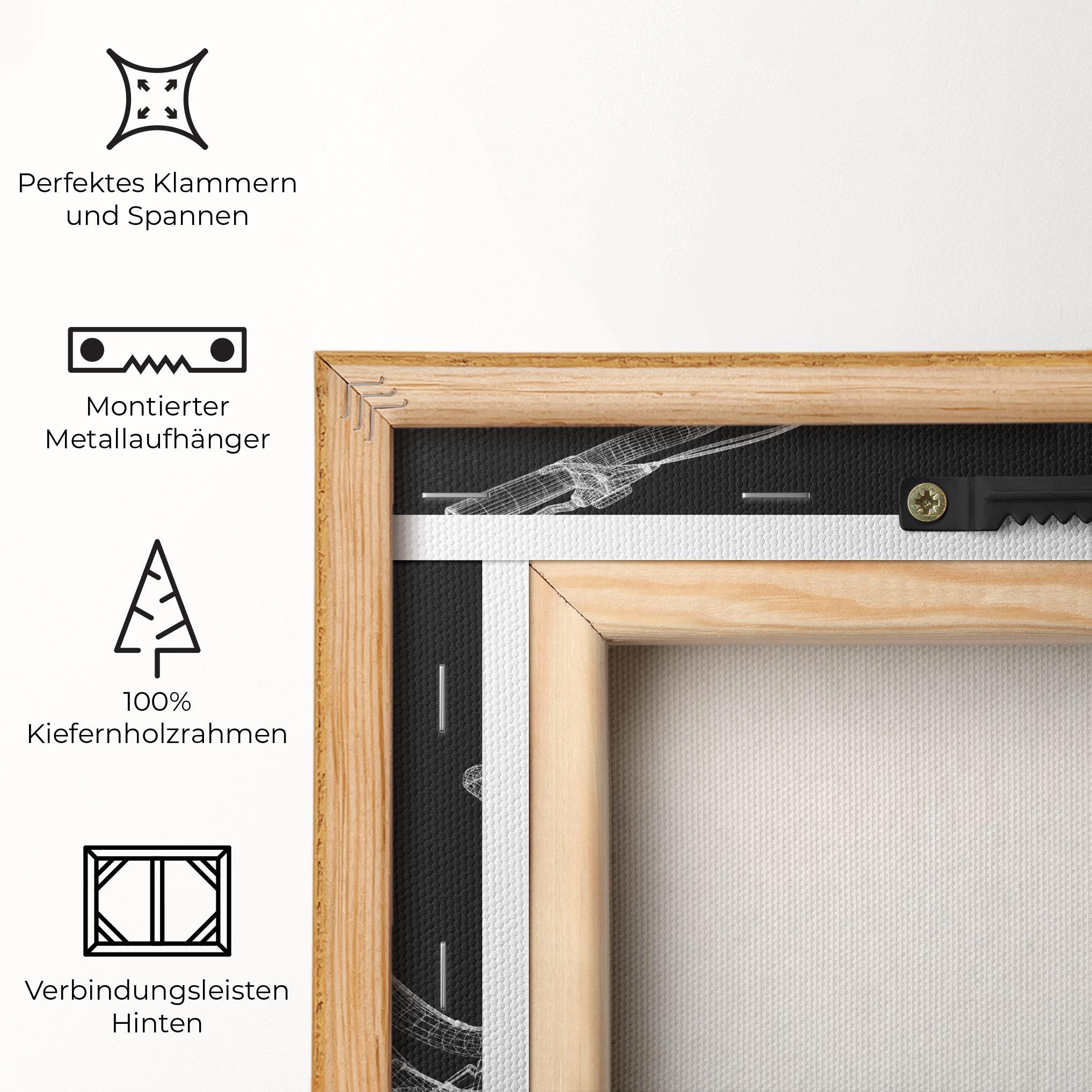 Leinwandbild 3d Bike Model On Black mockup 5