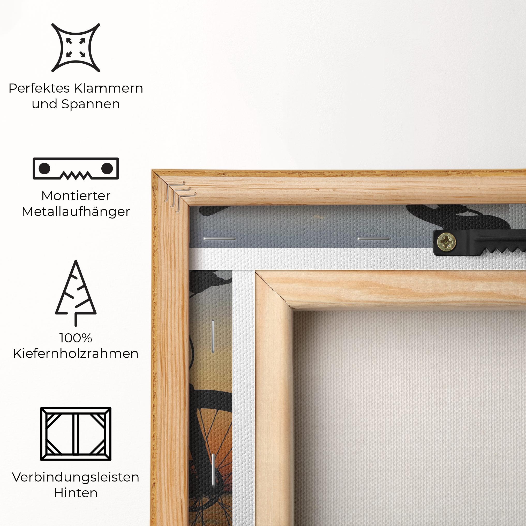 Leinwandbild Beach Bike Silhouette mockup 5