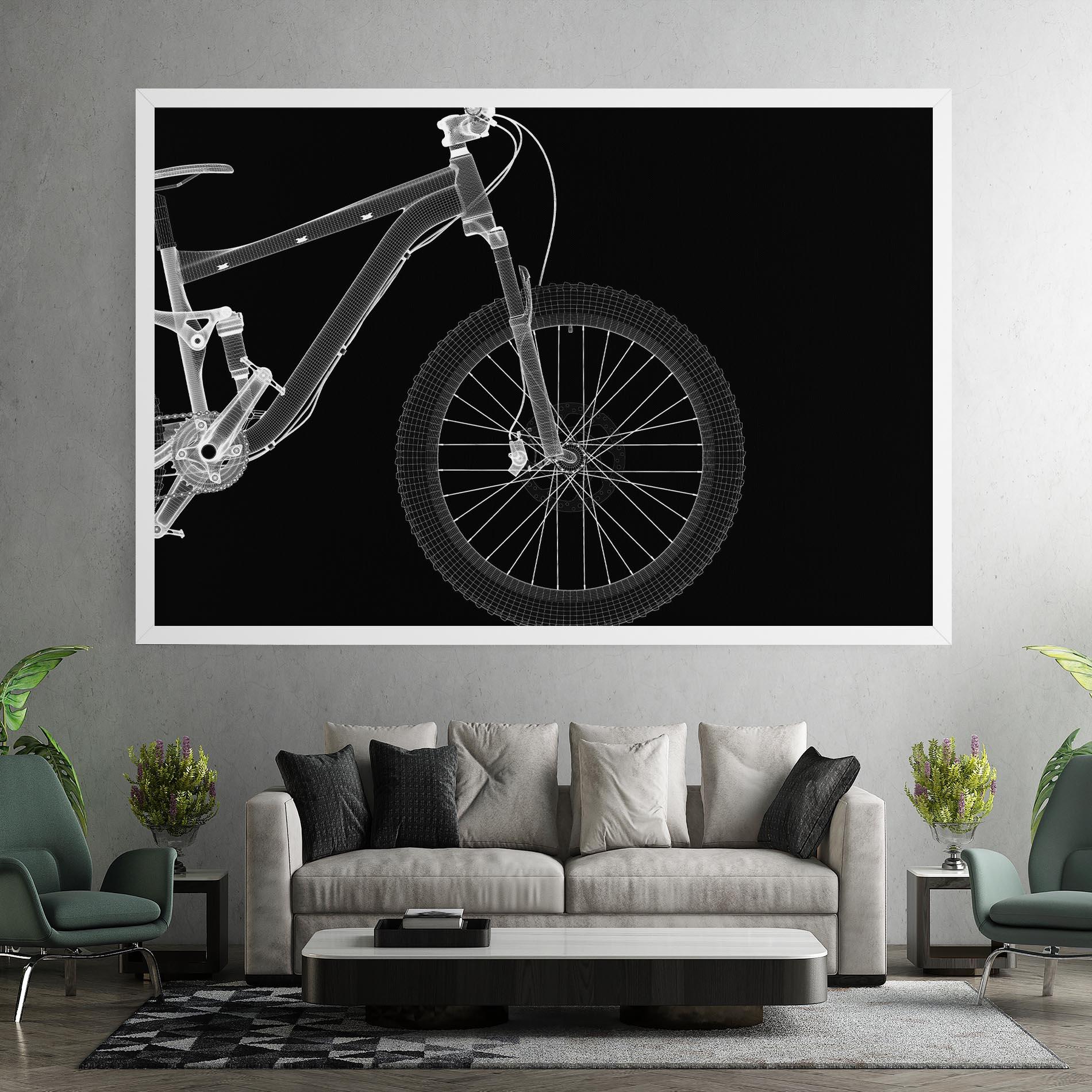 Leinwandbild 3d White Model Bike mockup 7