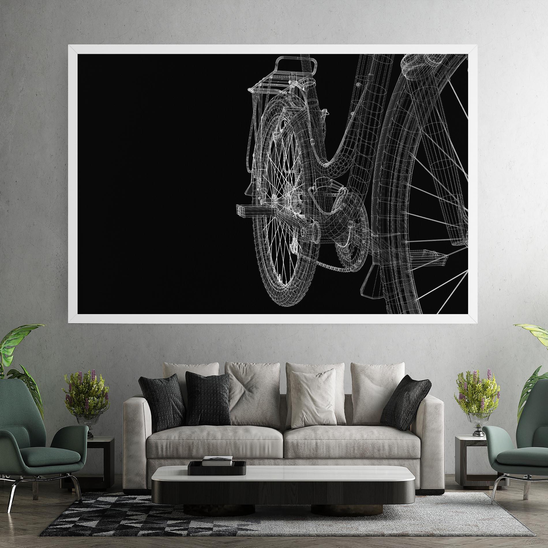 Leinwandbild Bike Wire Model 3d mockup 7