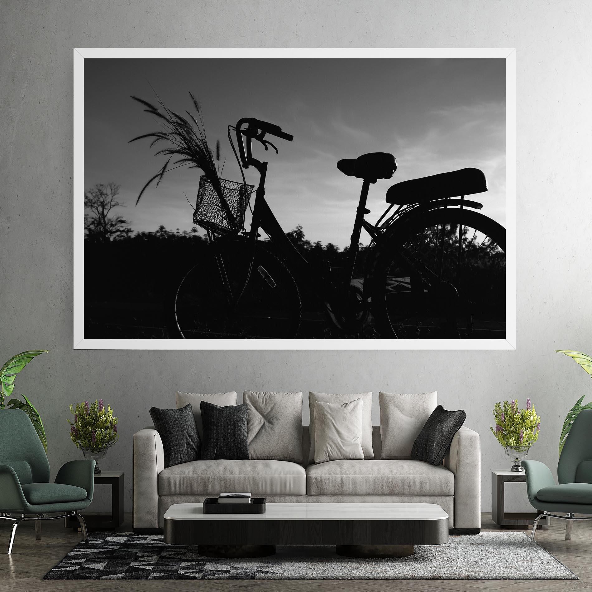 Leinwandbild Black Bike Shilouette mockup 7