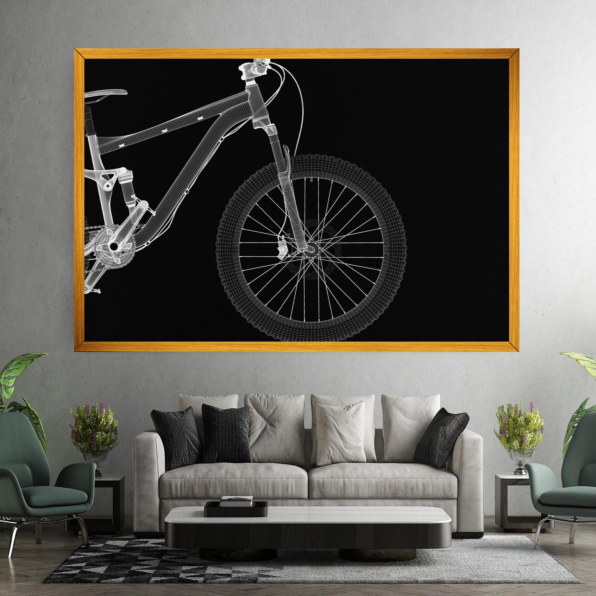 Leinwandbild 3d White Model Bike mockup 7