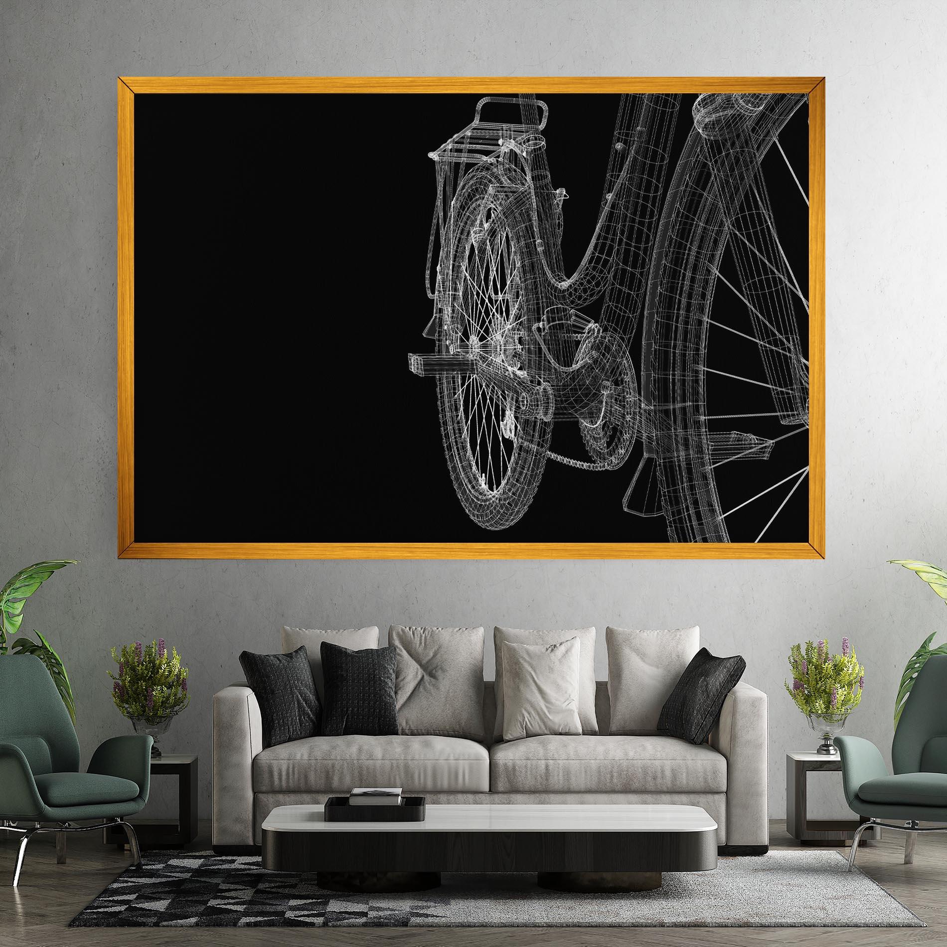 Leinwandbild Bike Wire Model 3d mockup 7