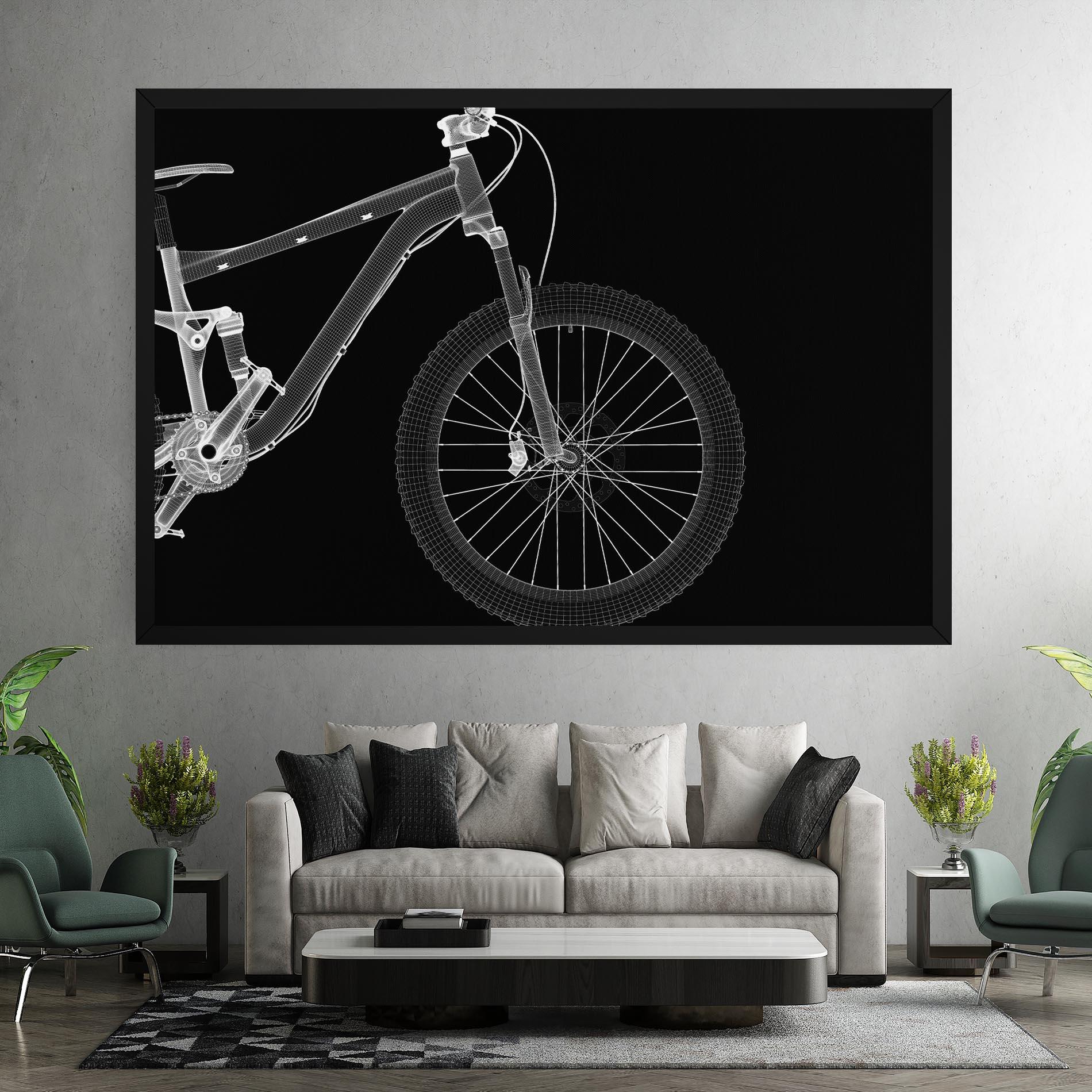Leinwandbild 3d White Model Bike mockup 7