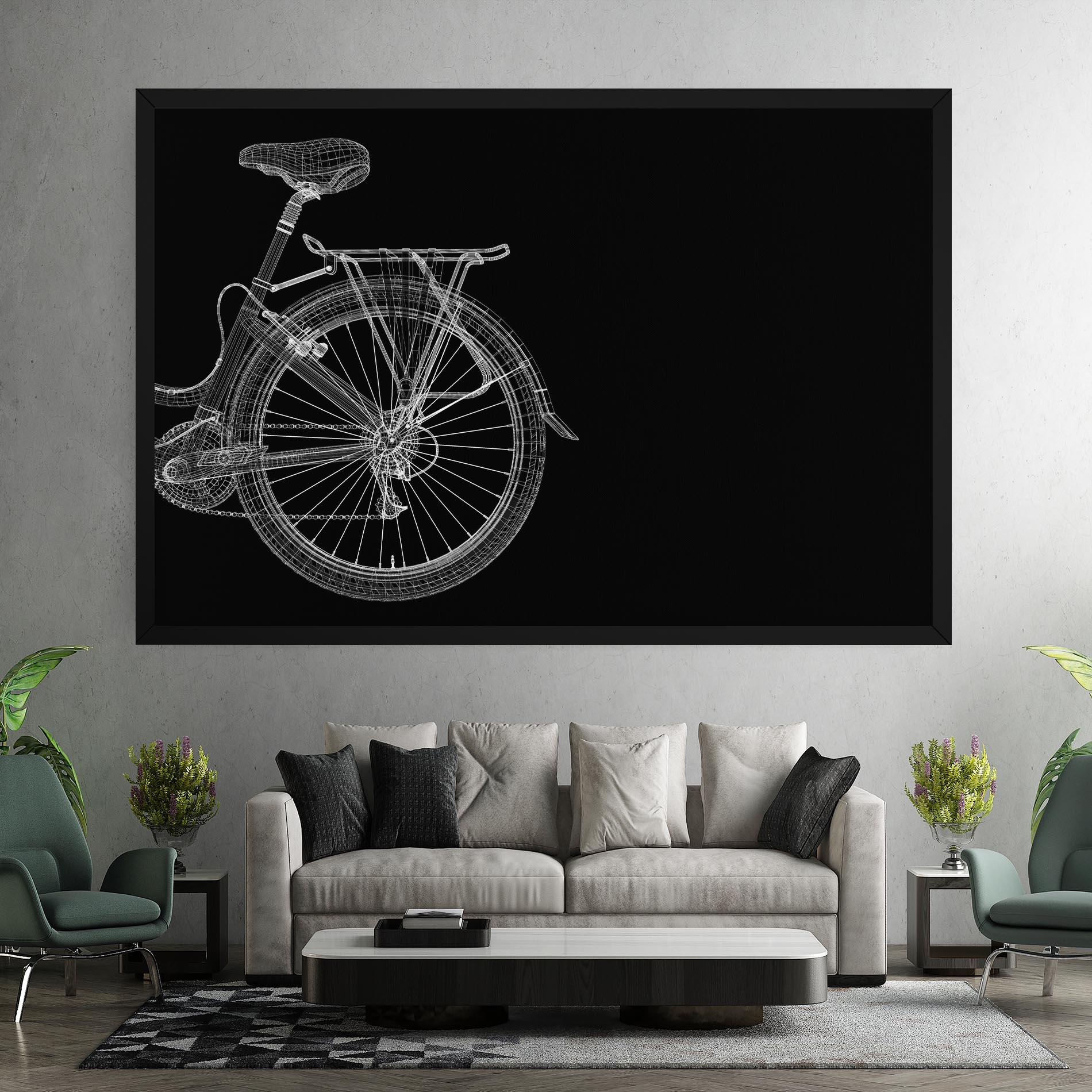 Leinwandbild 3d Wire Model Bike mockup 7