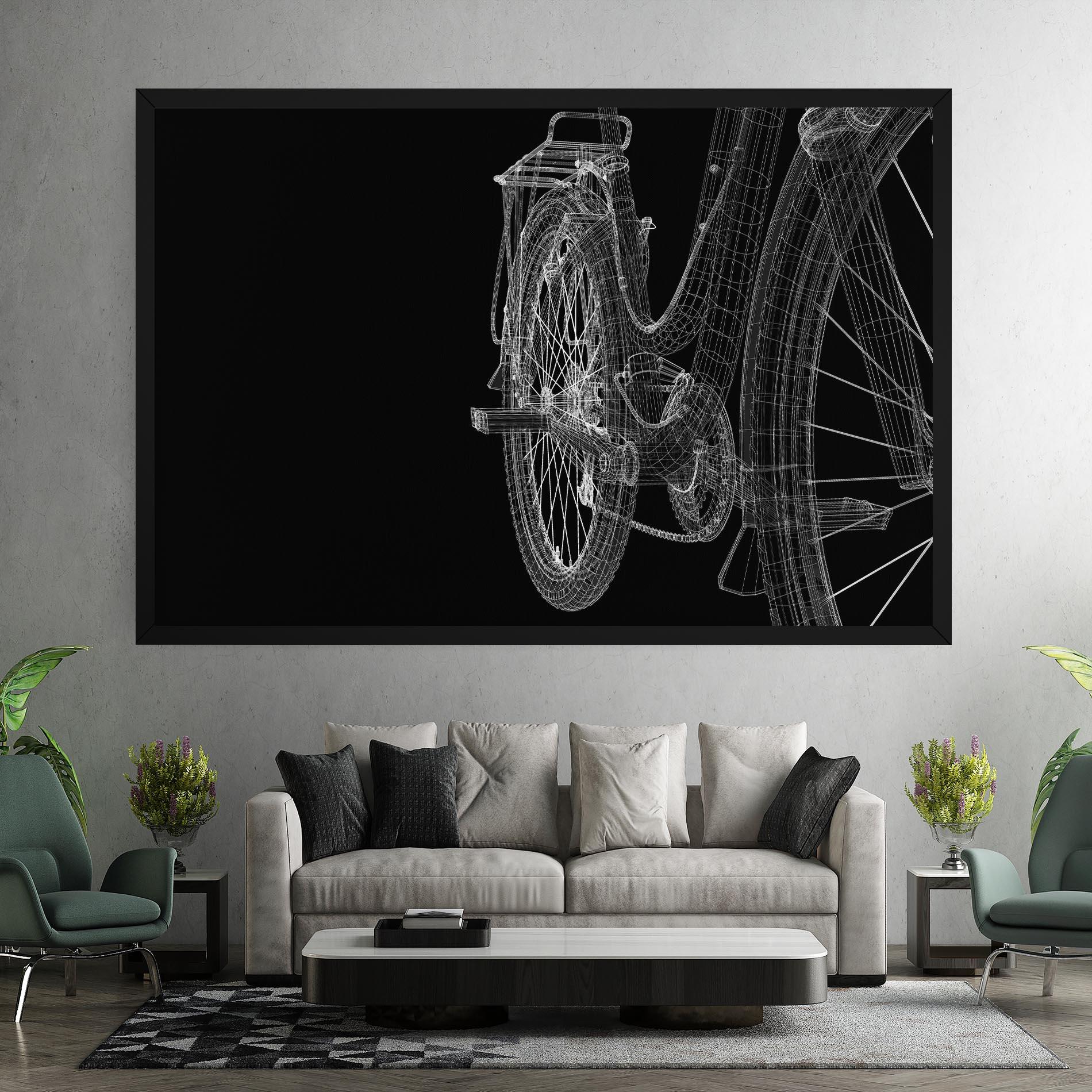 Leinwandbild Bike Wire Model 3d mockup 7