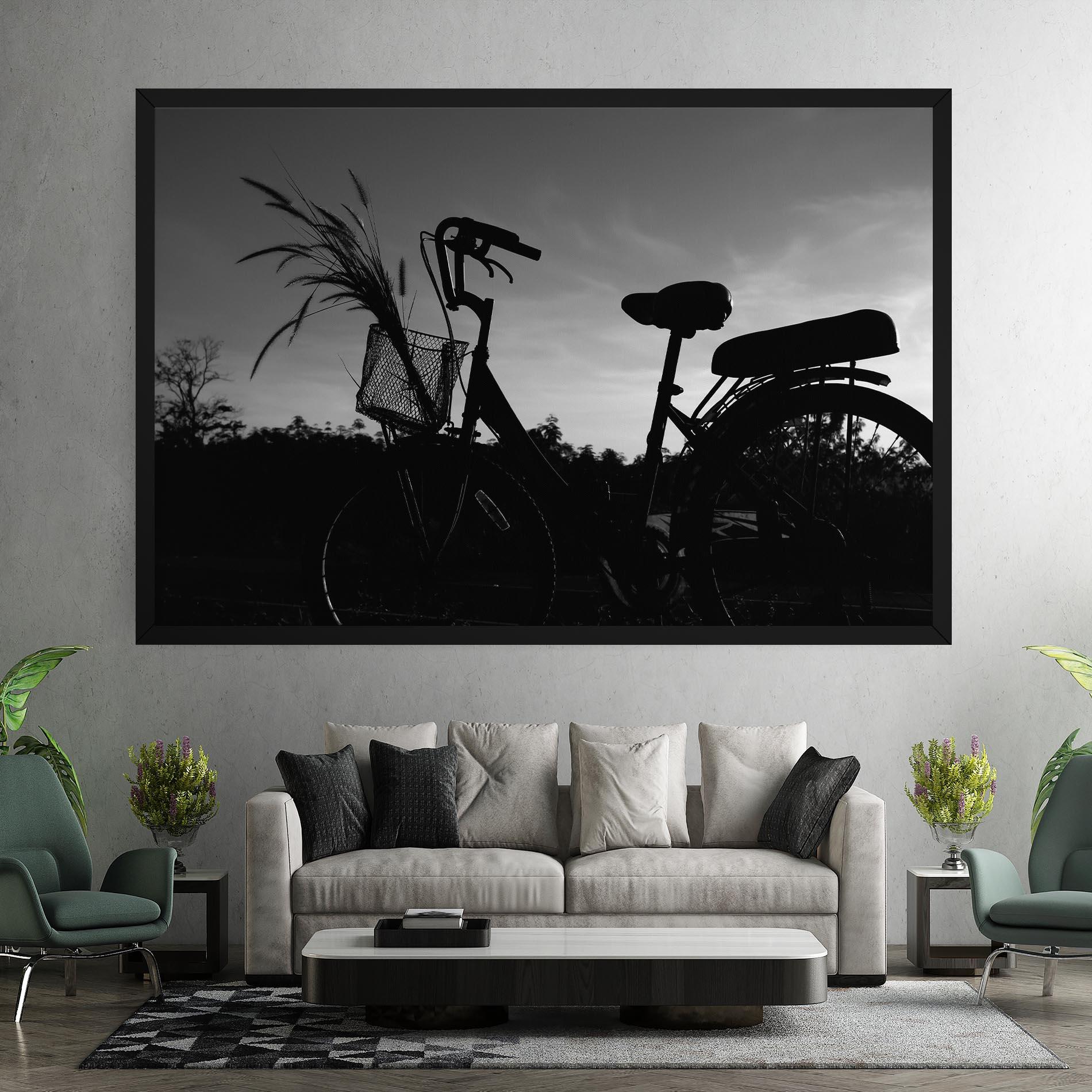 Leinwandbild Black Bike Shilouette mockup 7