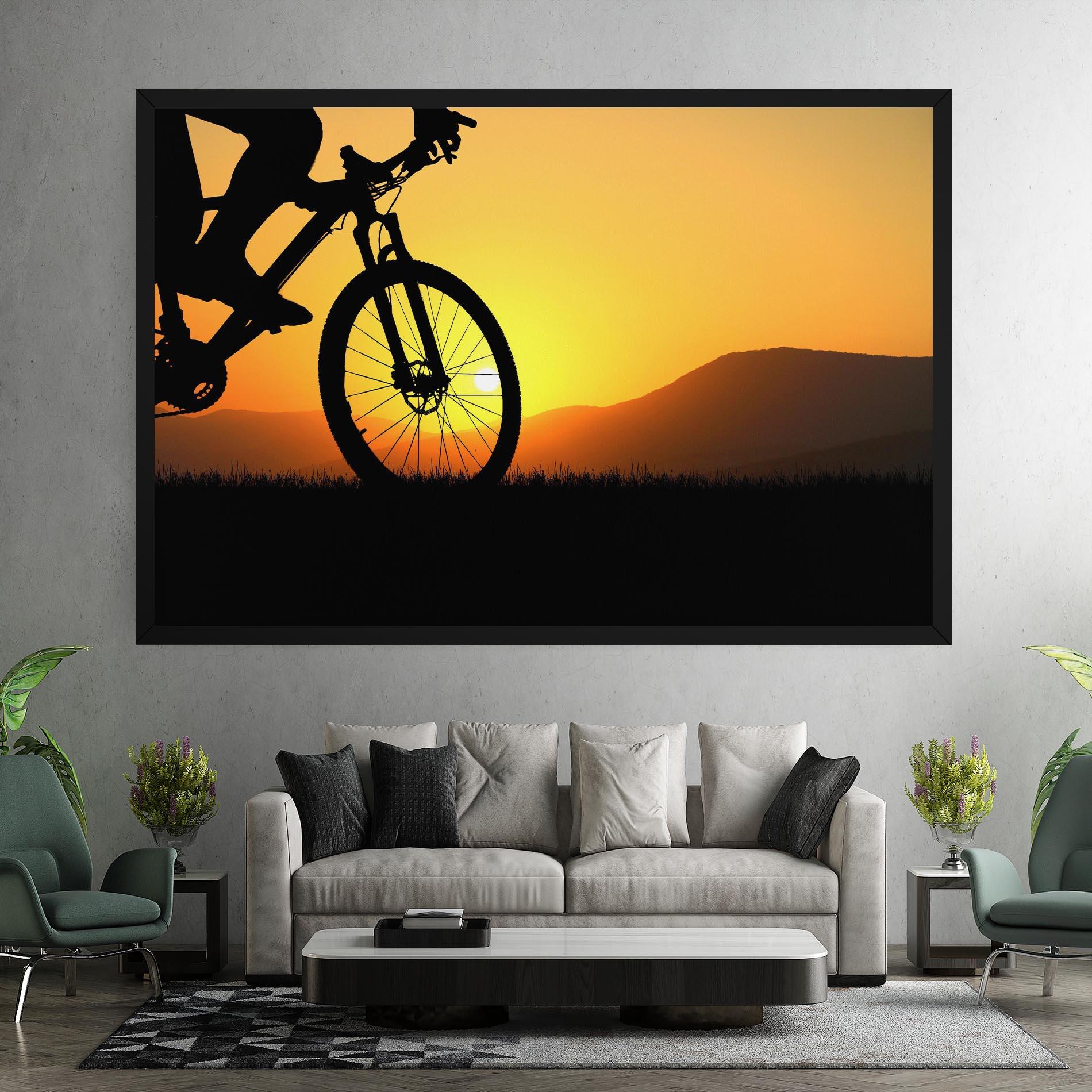 Leinwandbild Mtb Silhouette View mockup 7