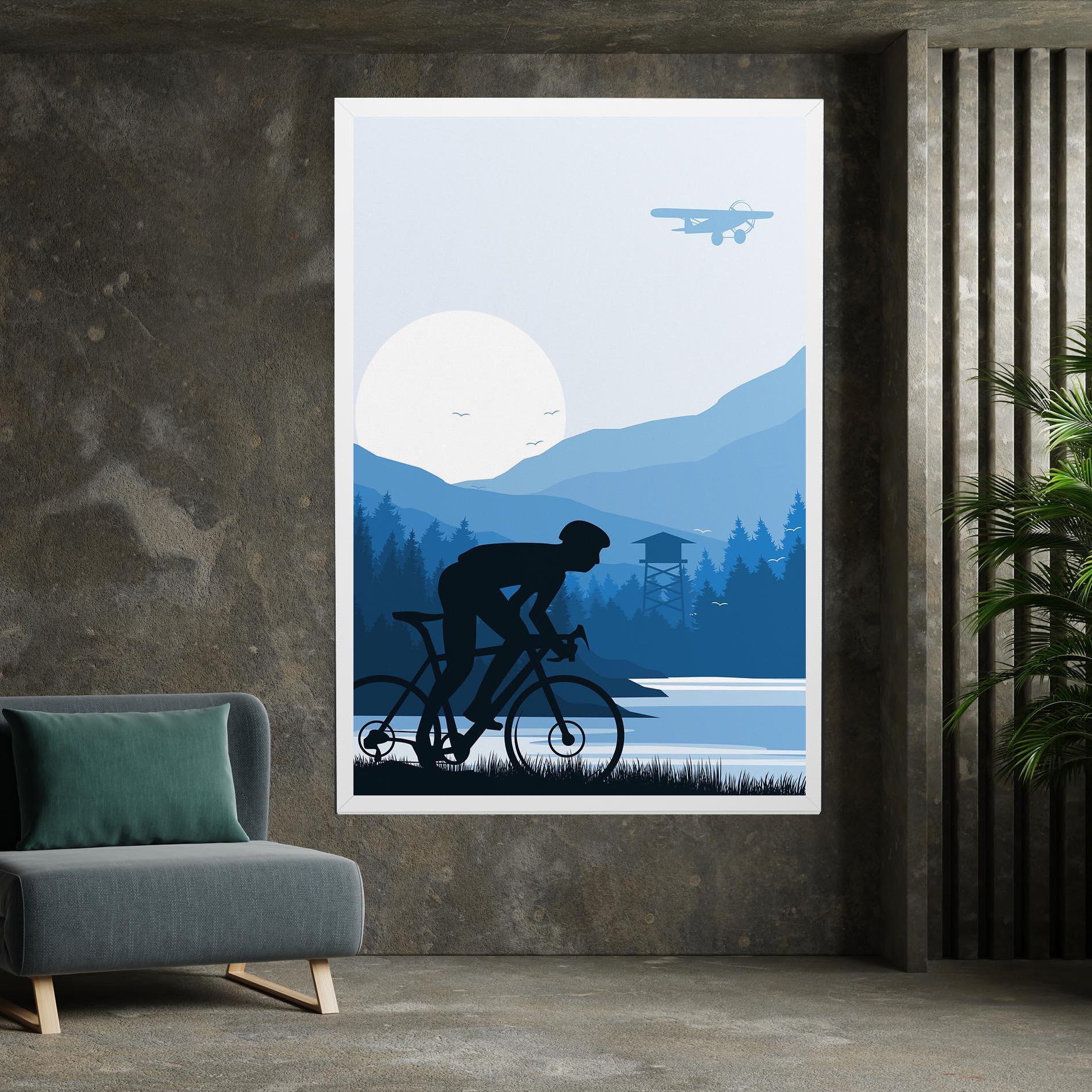 Leinwandbild Blue Light Bike mockup 7