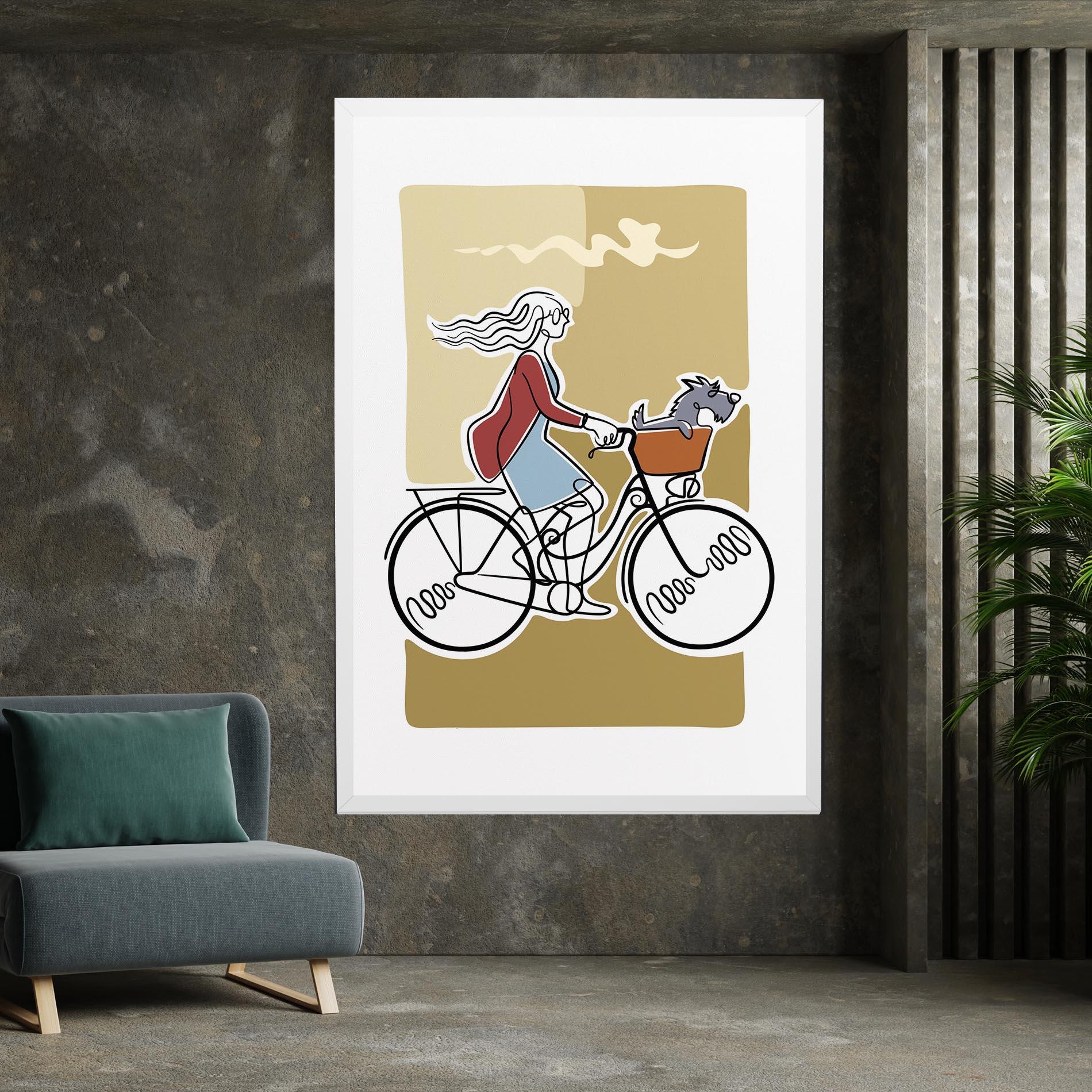 Leinwandbild Dog On Bike mockup 7