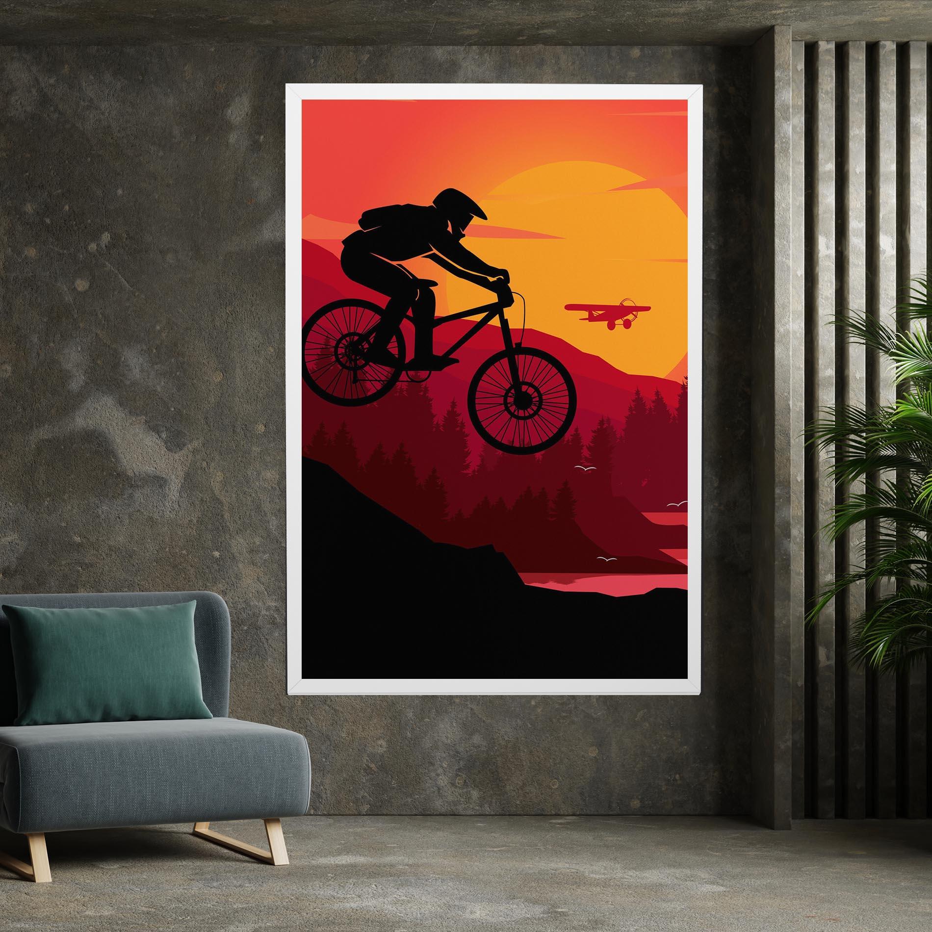 Leinwandbild Mountain Bike Sunset mockup 7