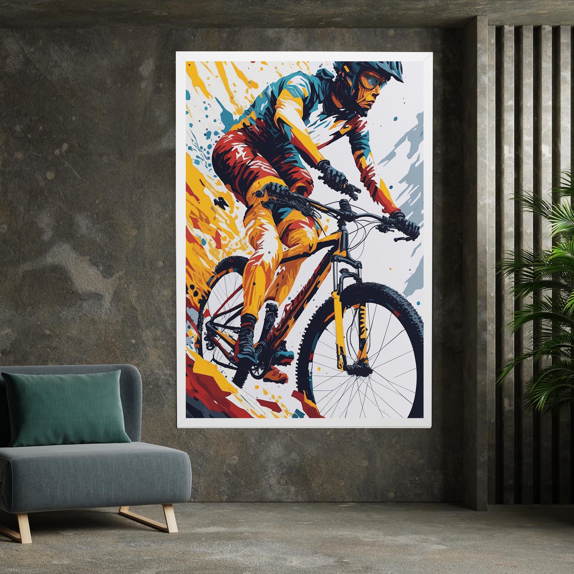 Leinwandbild Yellow Bike Art mockup 7