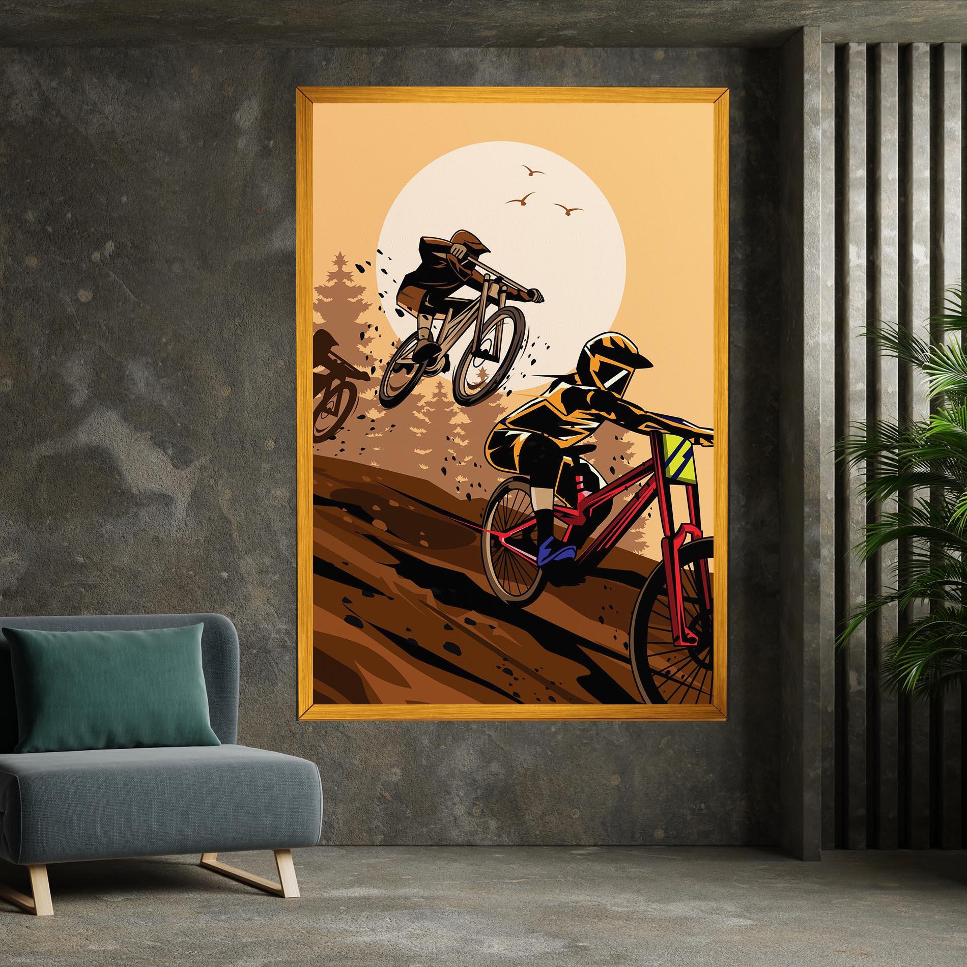 Leinwandbild Downhill Bike mockup 7