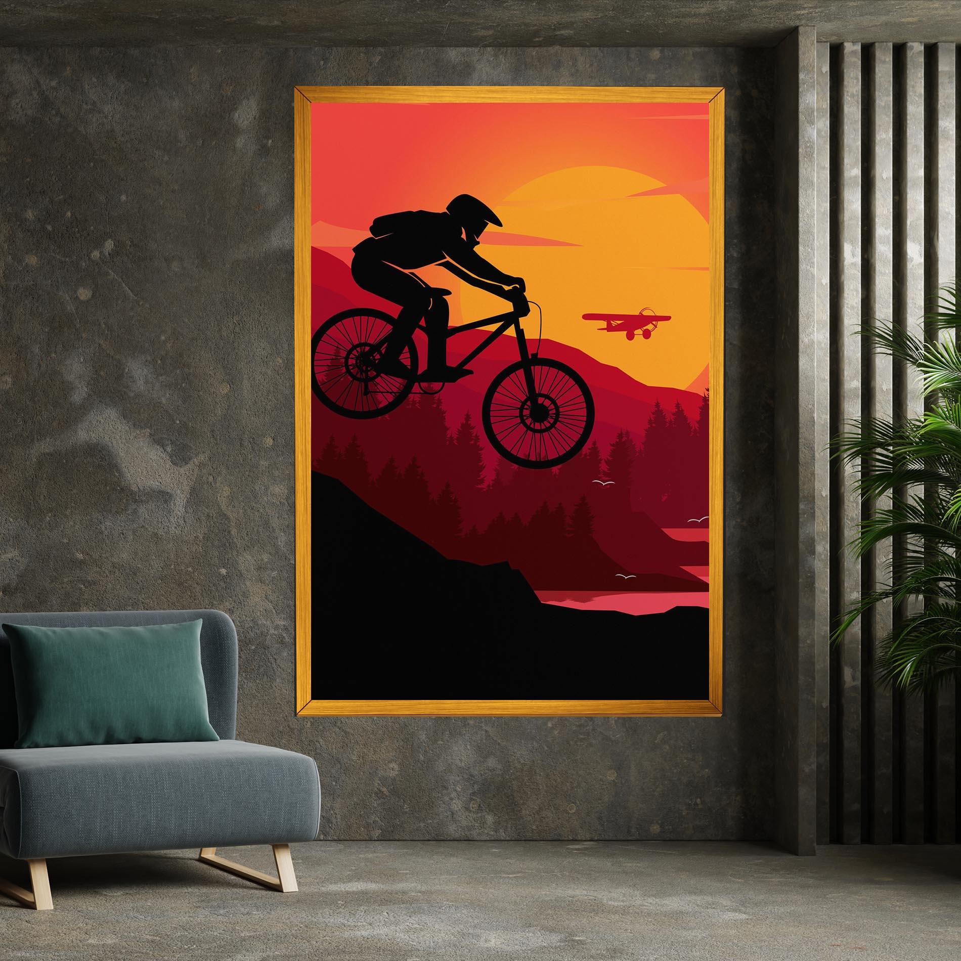 Leinwandbild Mountain Bike Sunset mockup 7