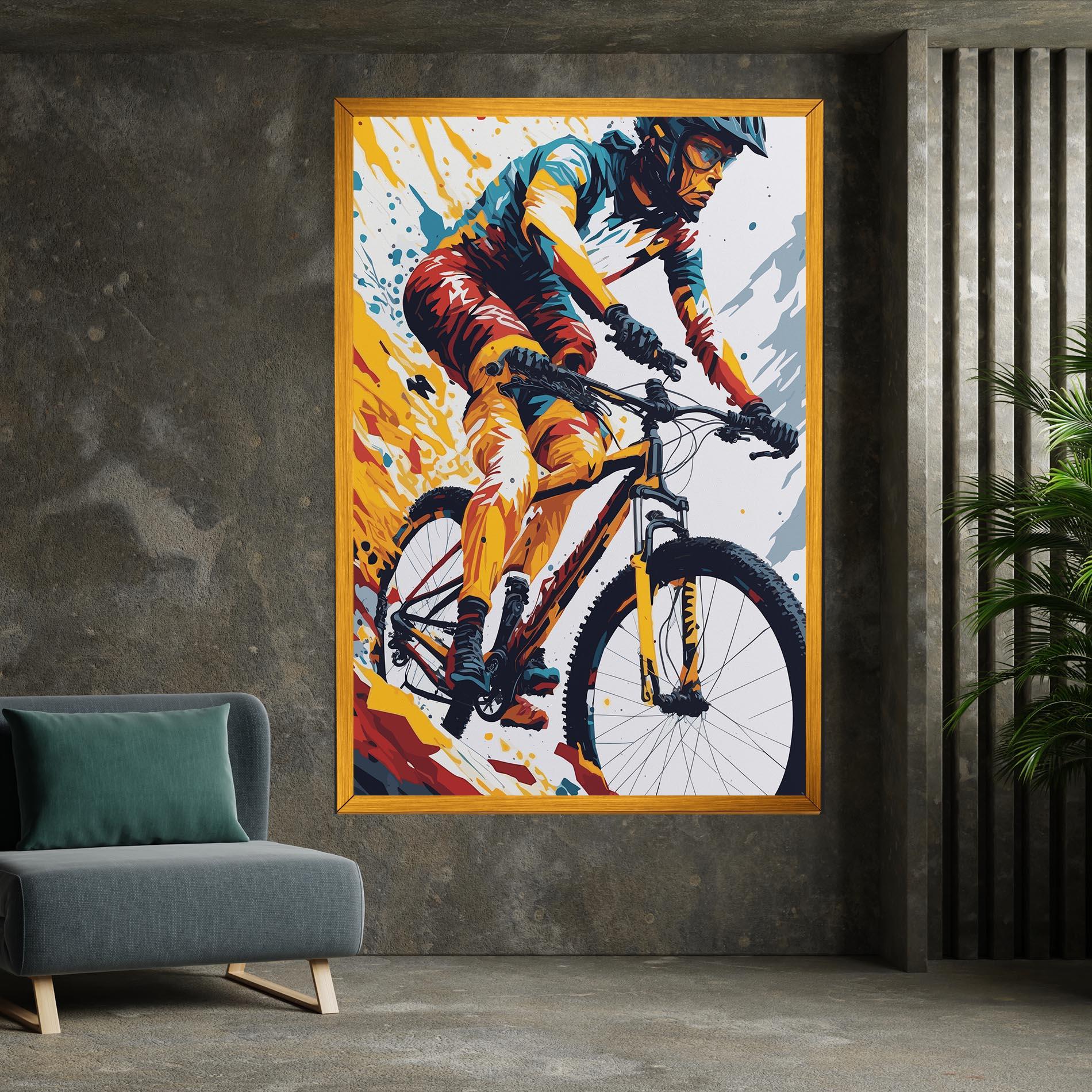 Leinwandbild Yellow Bike Art mockup 7