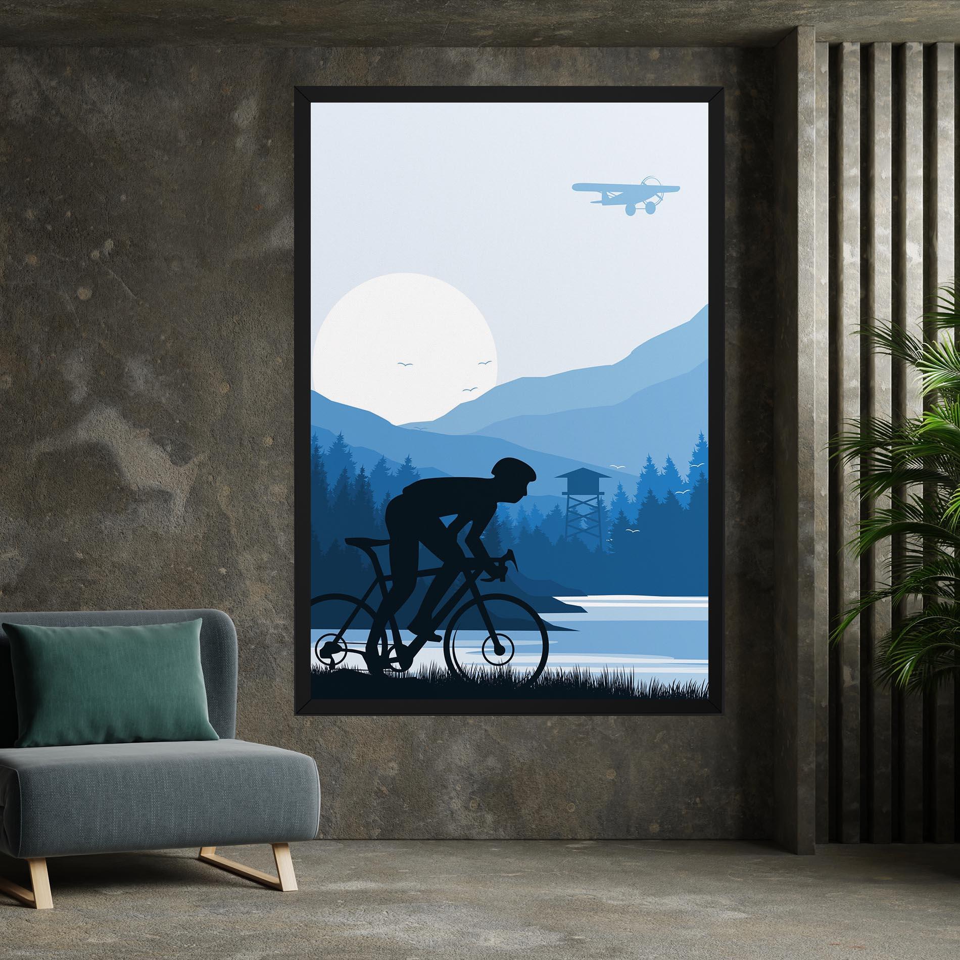 Leinwandbild Blue Light Bike mockup 7