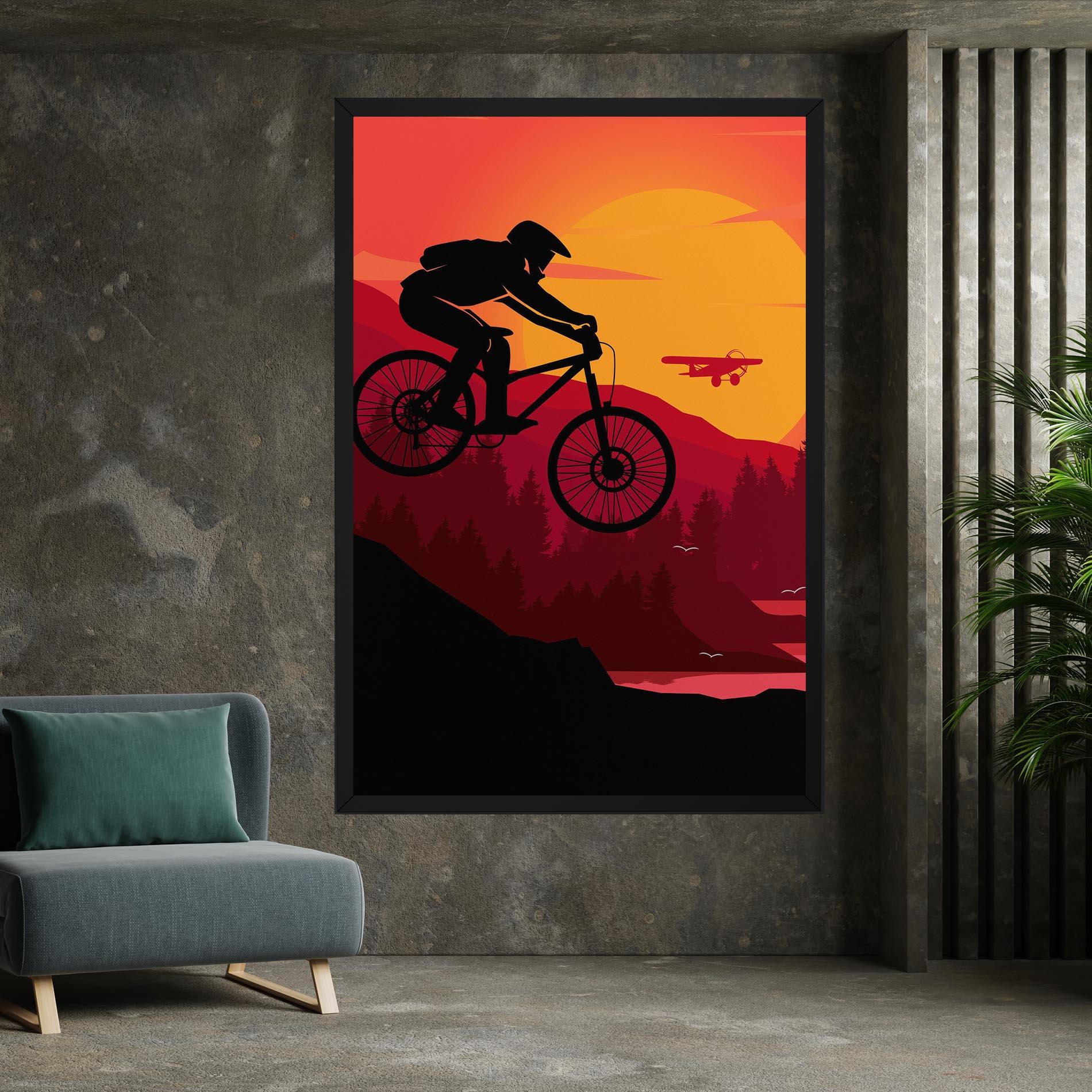 Leinwandbild Mountain Bike Sunset mockup 7