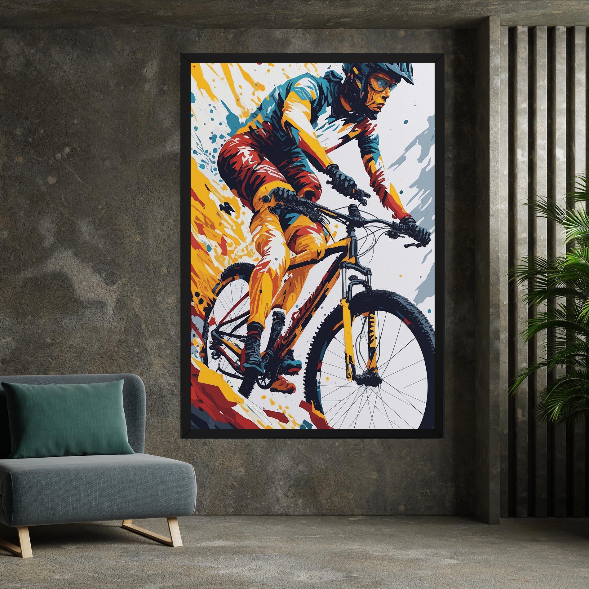 Leinwandbild Yellow Bike Art mockup 7