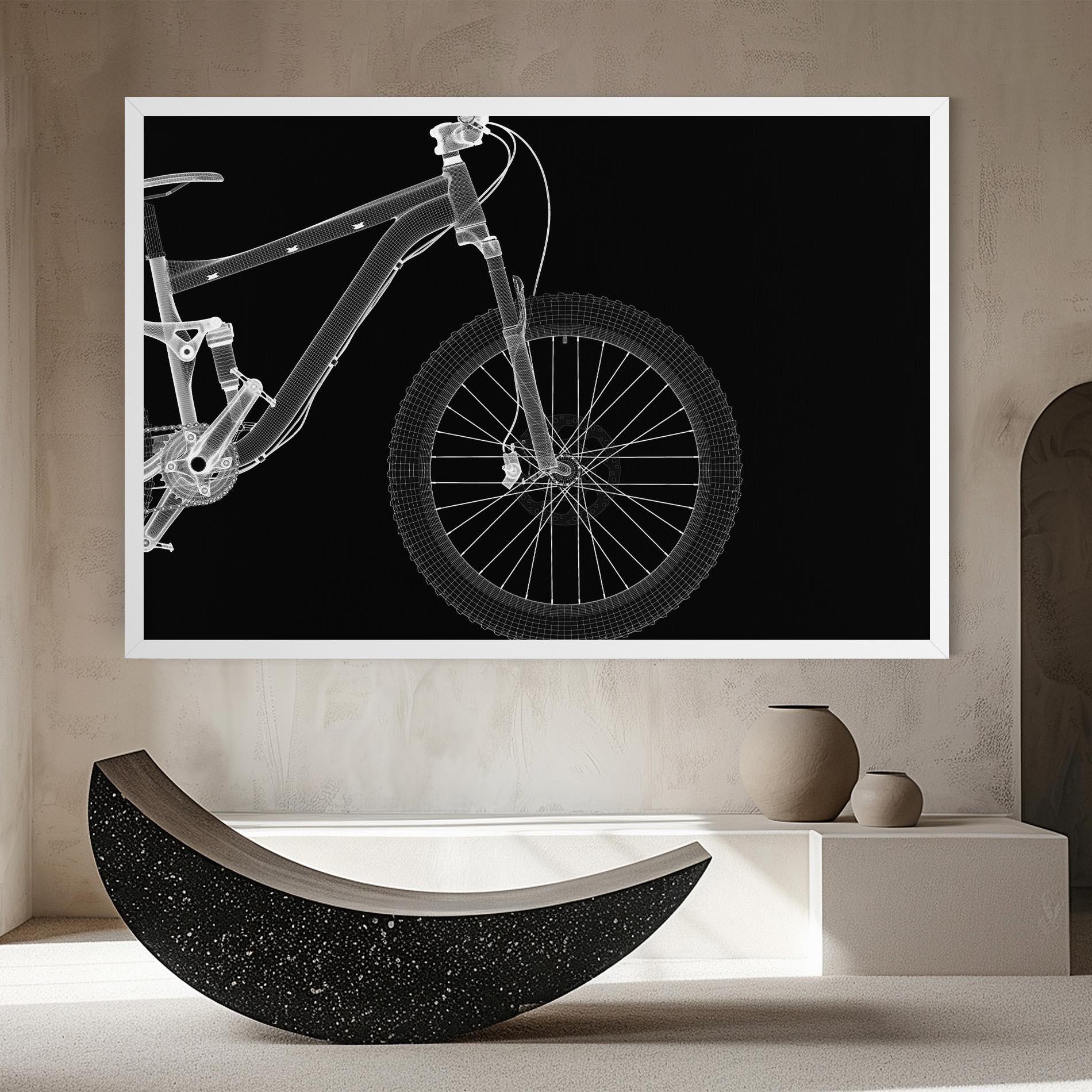Leinwandbild 3d White Model Bike mockup 8