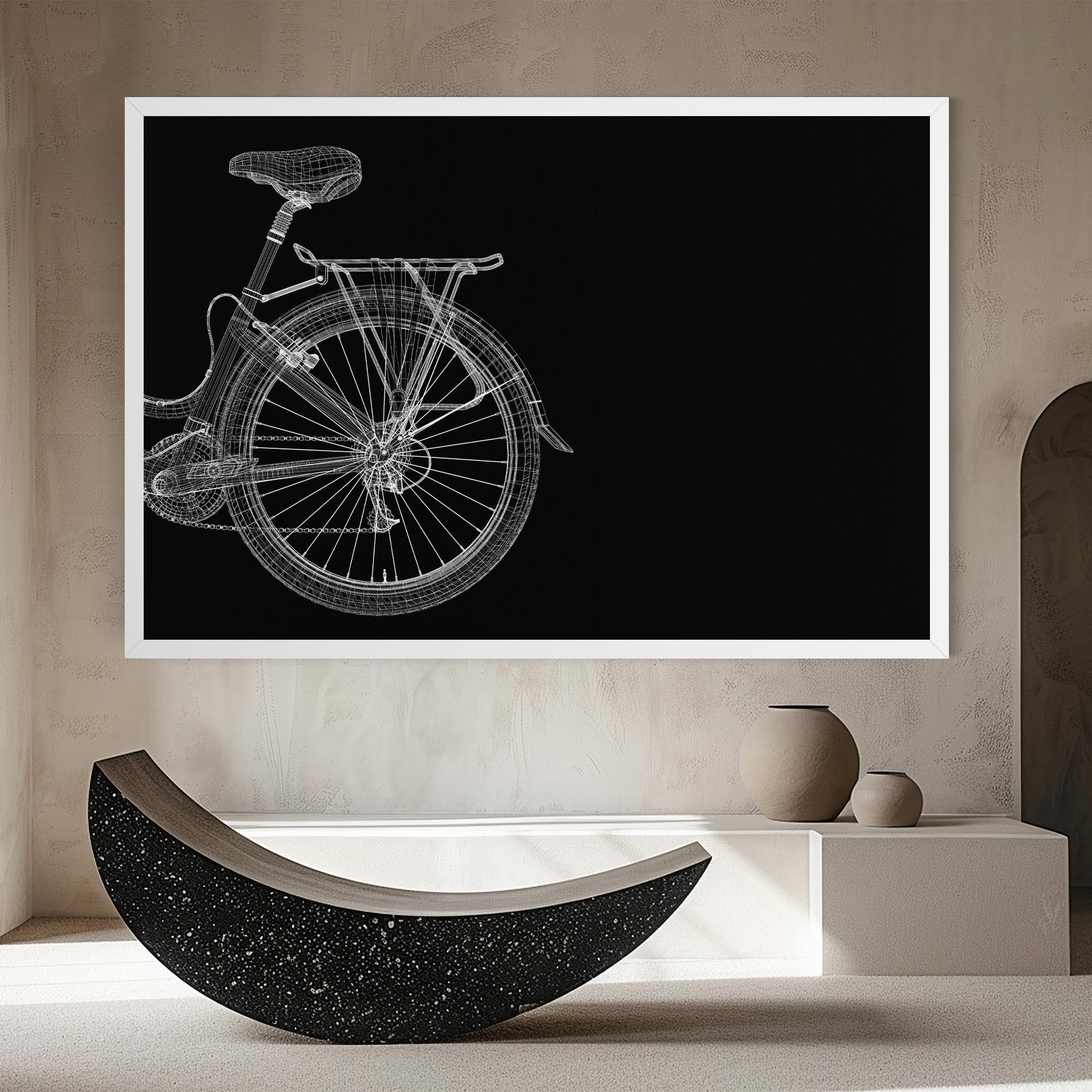 Leinwandbild 3d Wire Model Bike mockup 8
