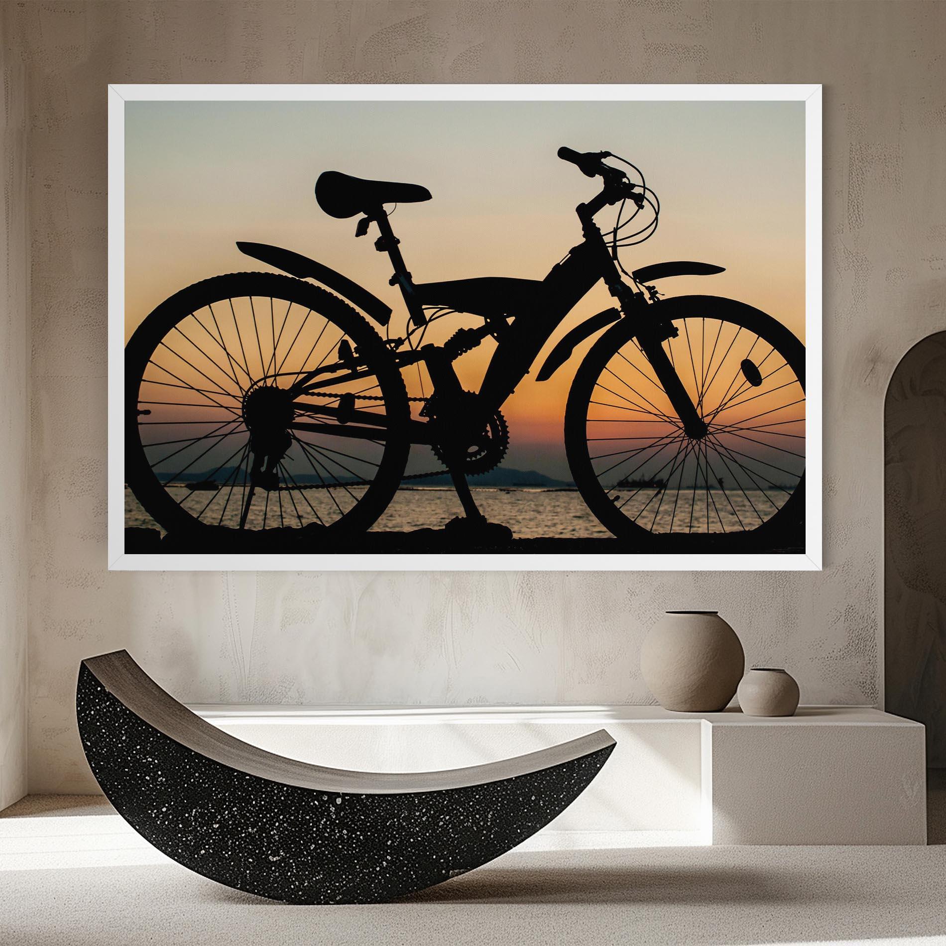 Leinwandbild Beautiful Mtb Shilouette mockup 8