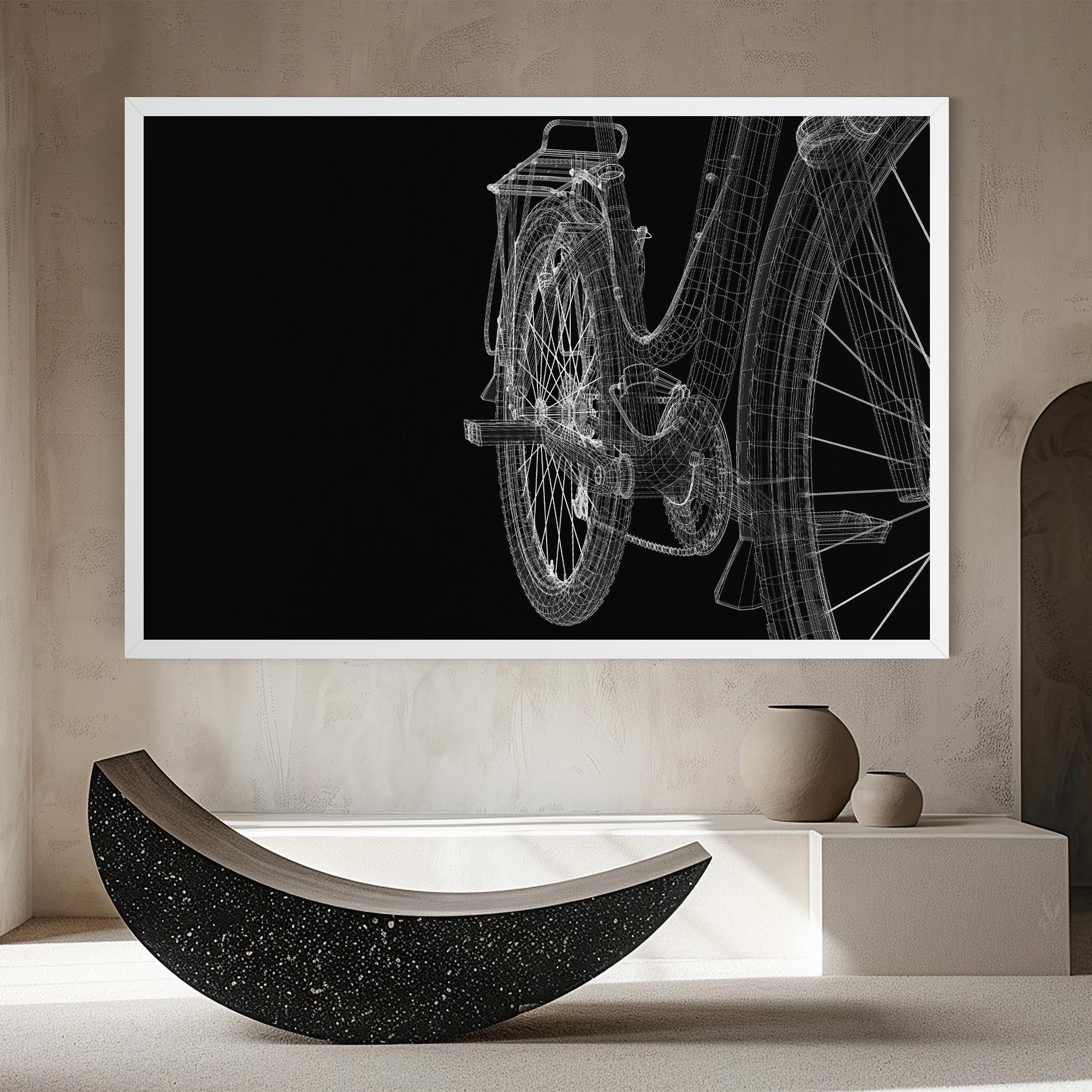 Leinwandbild Bike Wire Model 3d mockup 8