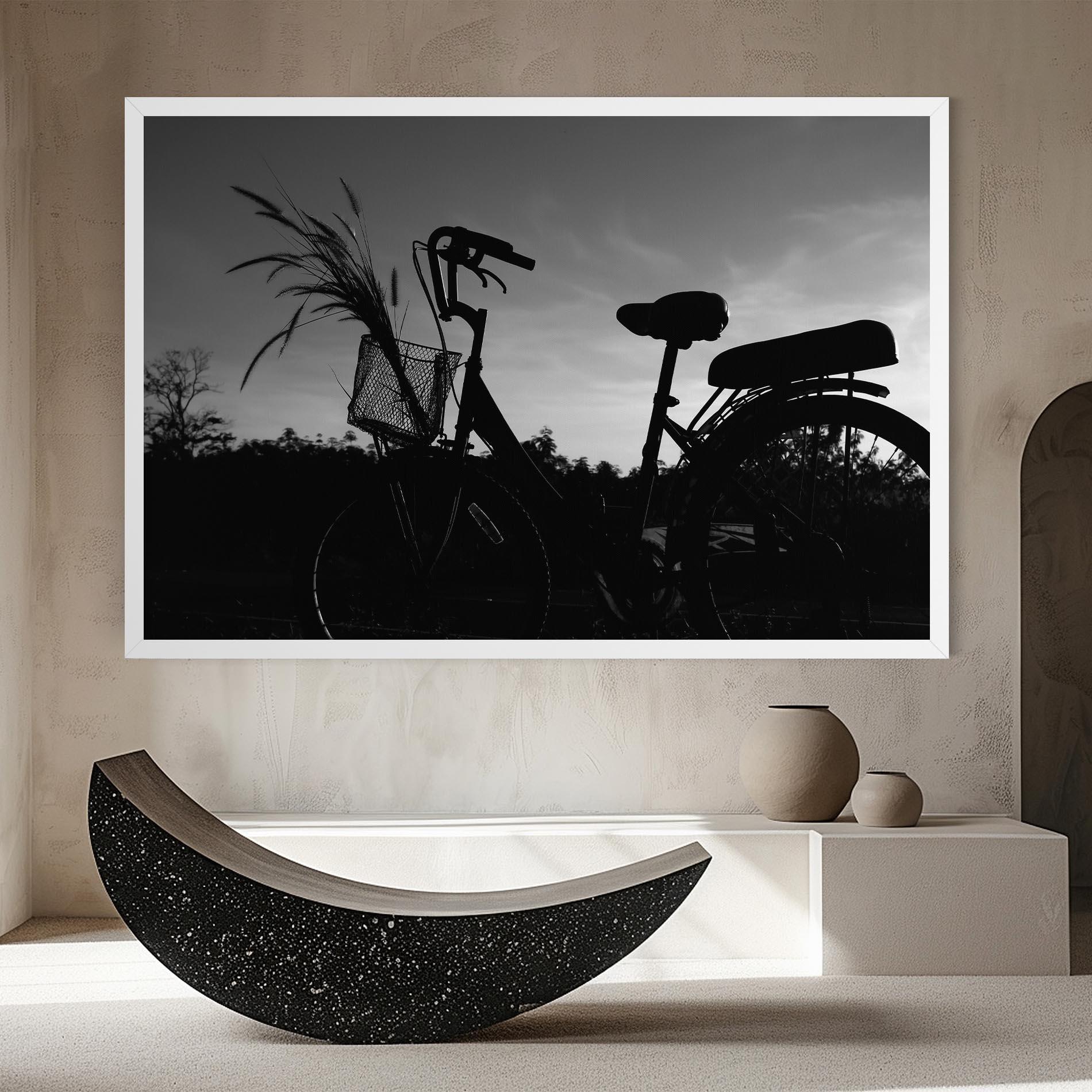 Leinwandbild Black Bike Shilouette mockup 8