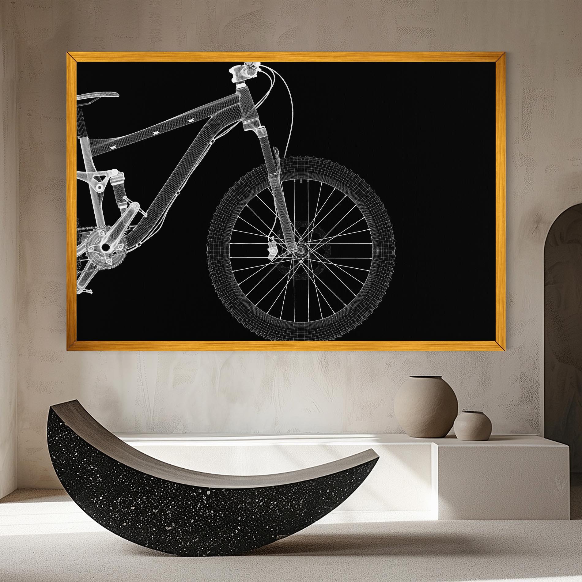 Leinwandbild 3d White Model Bike mockup 8