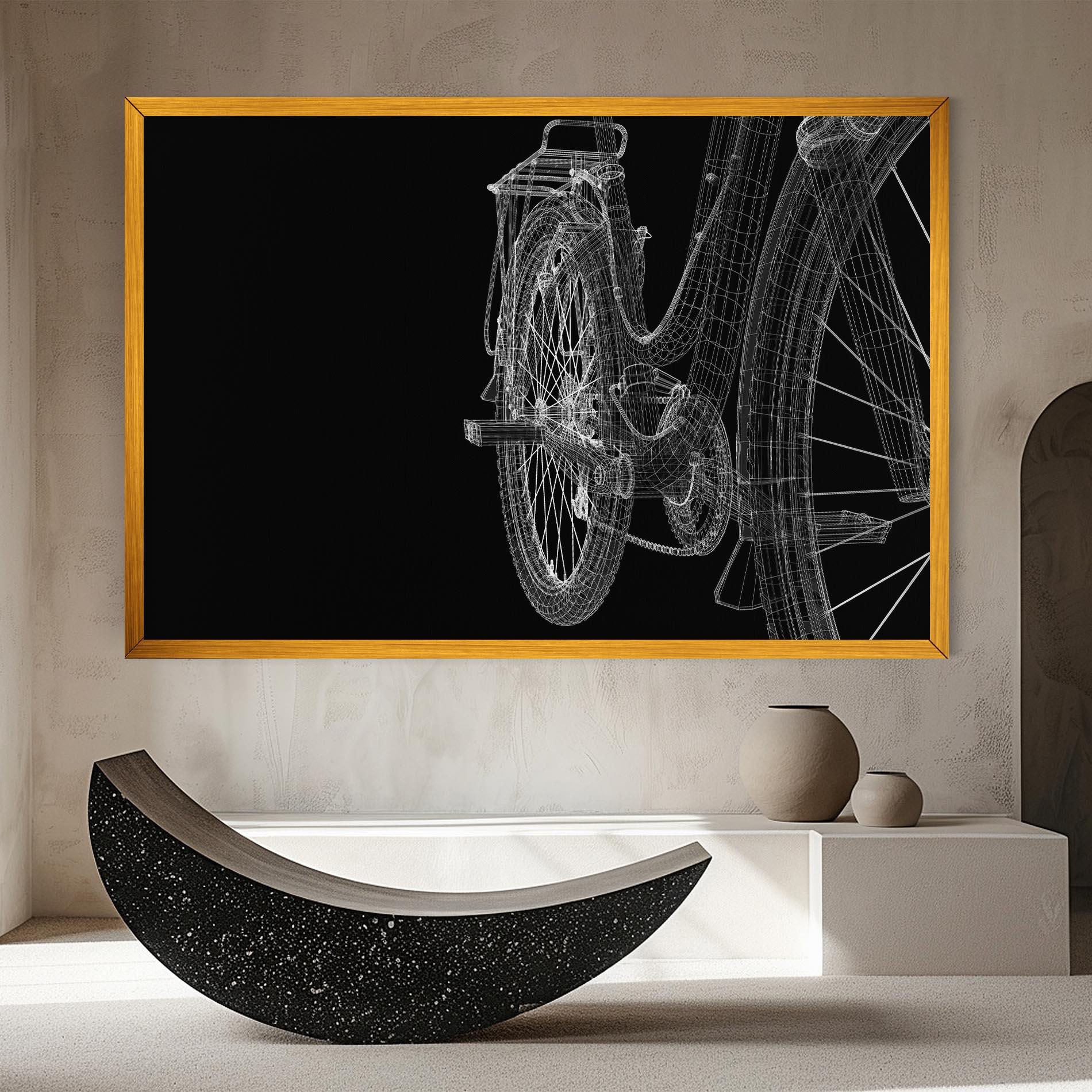 Leinwandbild Bike Wire Model 3d mockup 8