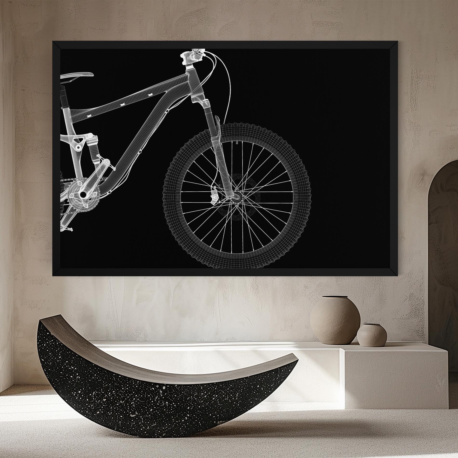 Leinwandbild 3d White Model Bike mockup 8