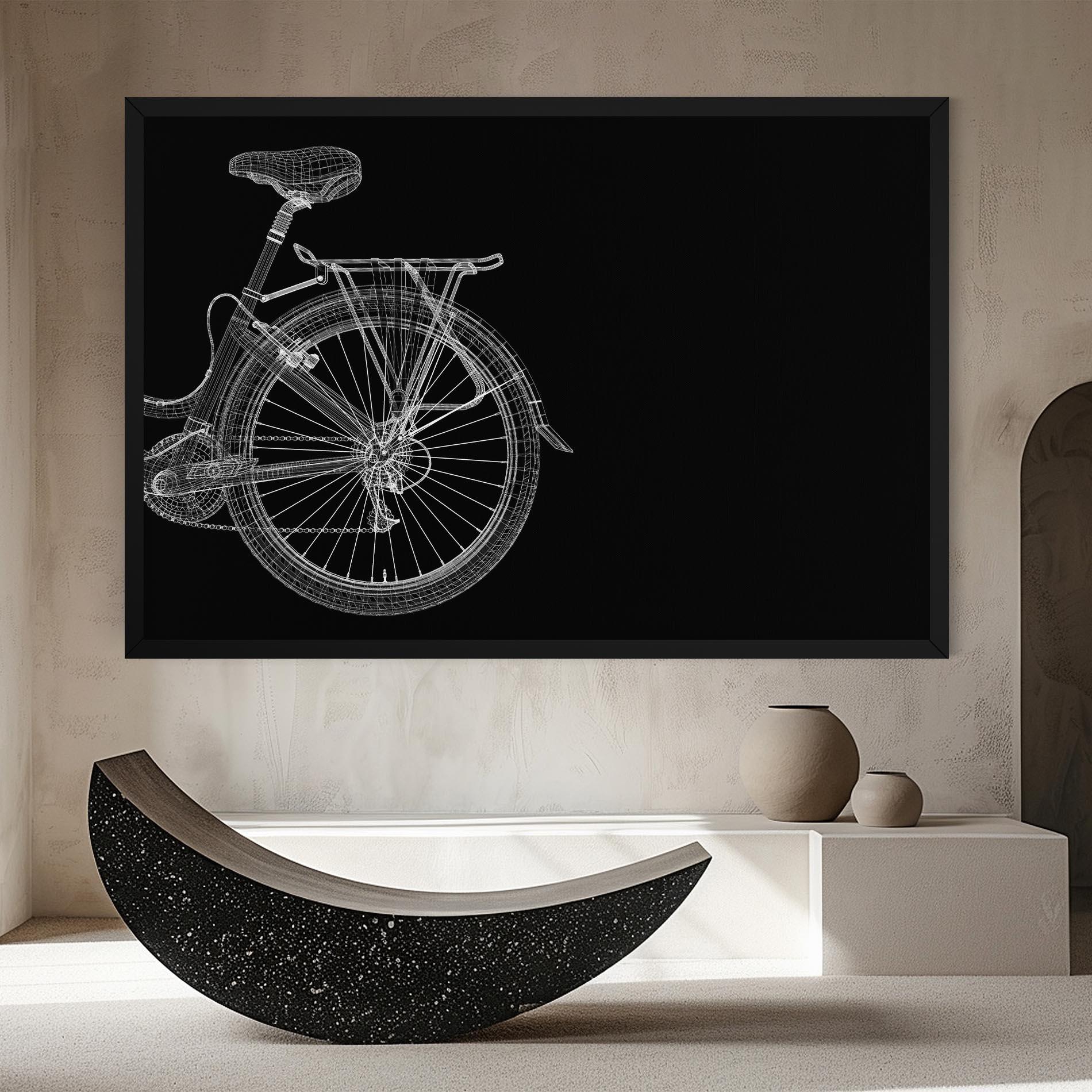 Leinwandbild 3d Wire Model Bike mockup 8