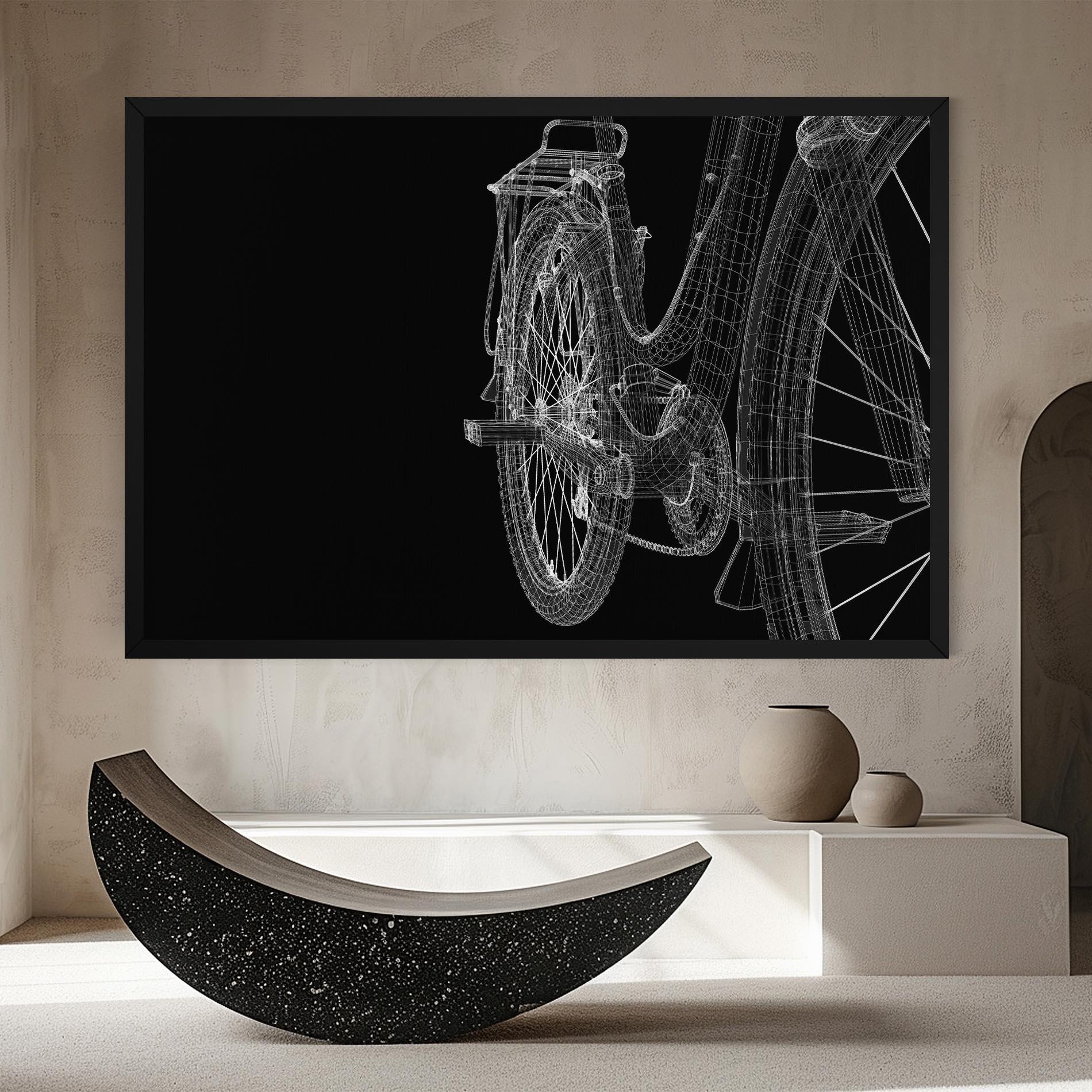 Leinwandbild Bike Wire Model 3d mockup 8