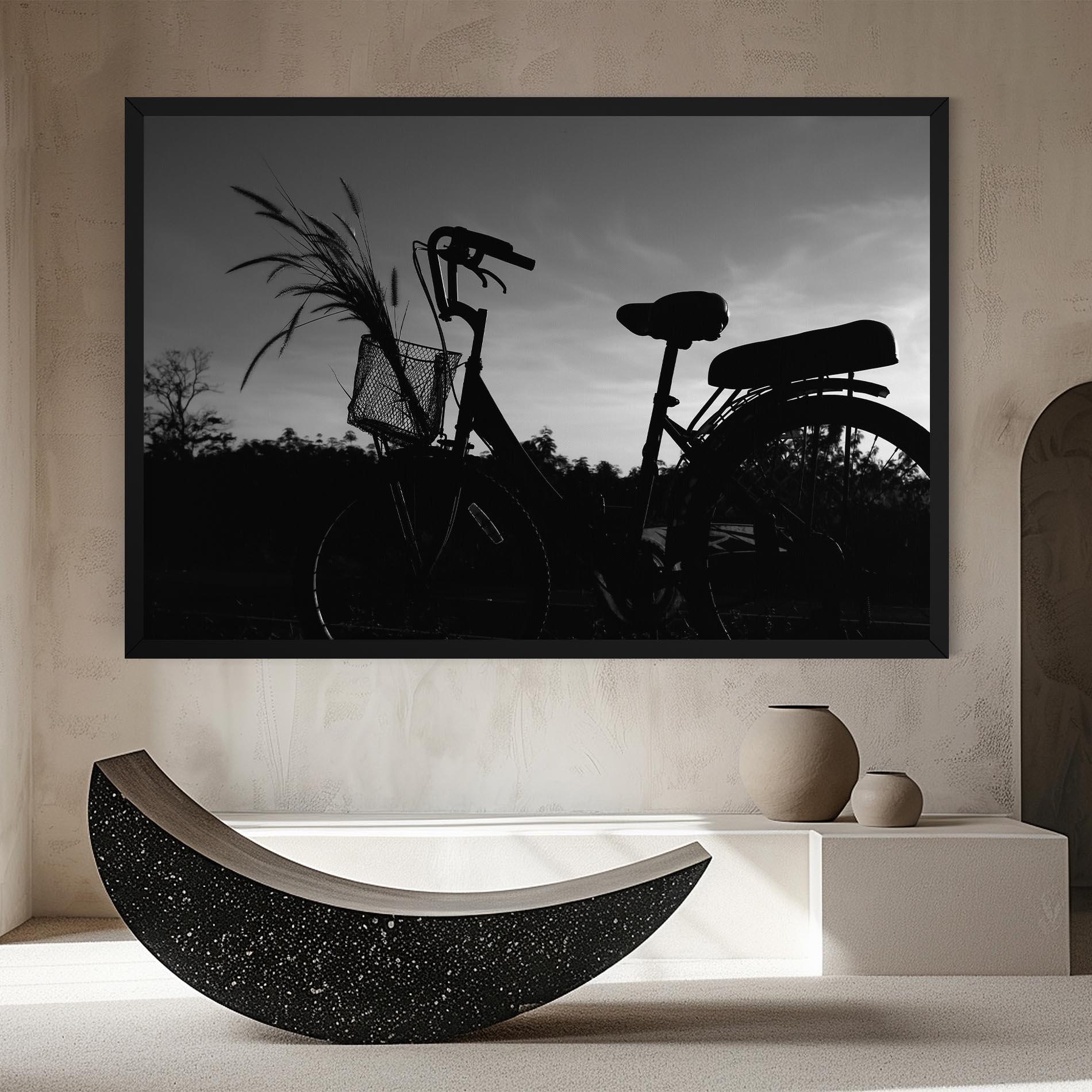 Leinwandbild Black Bike Shilouette mockup 8