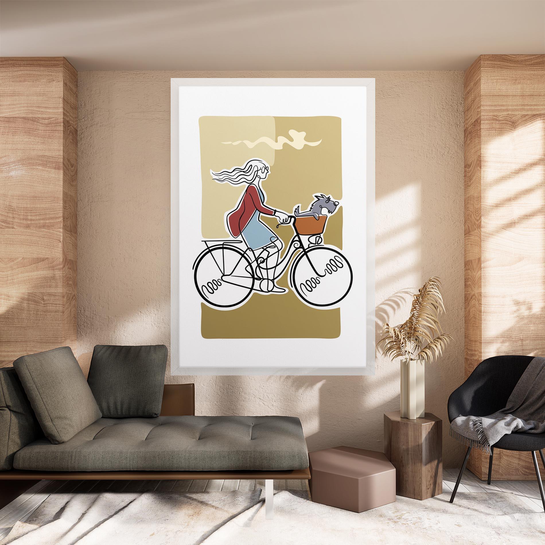 Leinwandbild Dog On Bike mockup 8