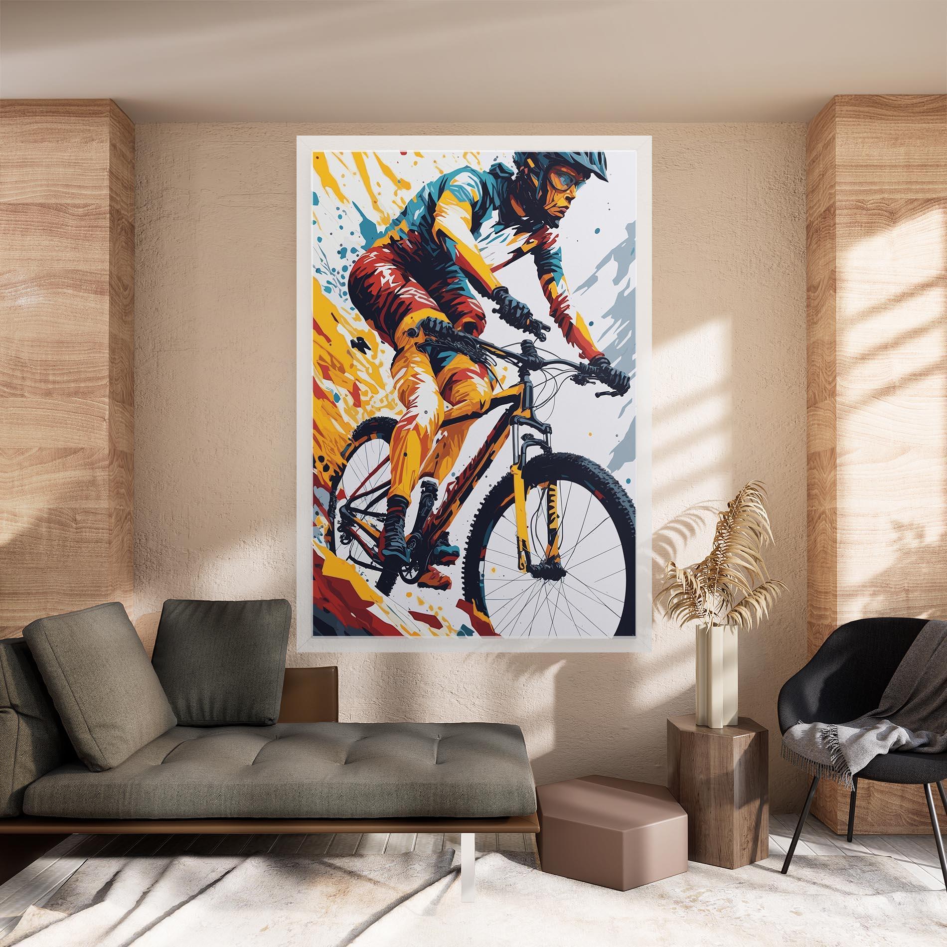 Leinwandbild Yellow Bike Art mockup 8