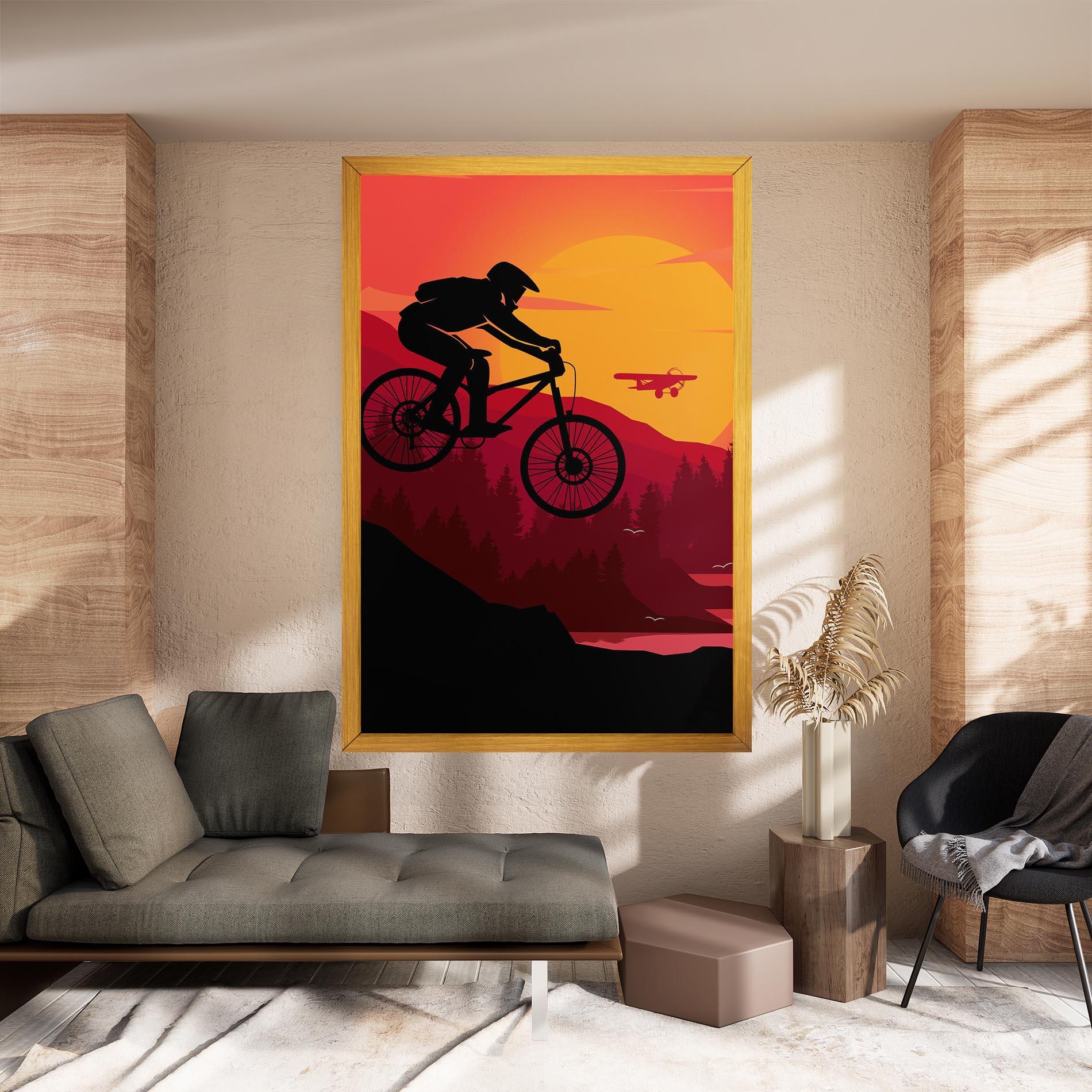 Leinwandbild Mountain Bike Sunset mockup 8