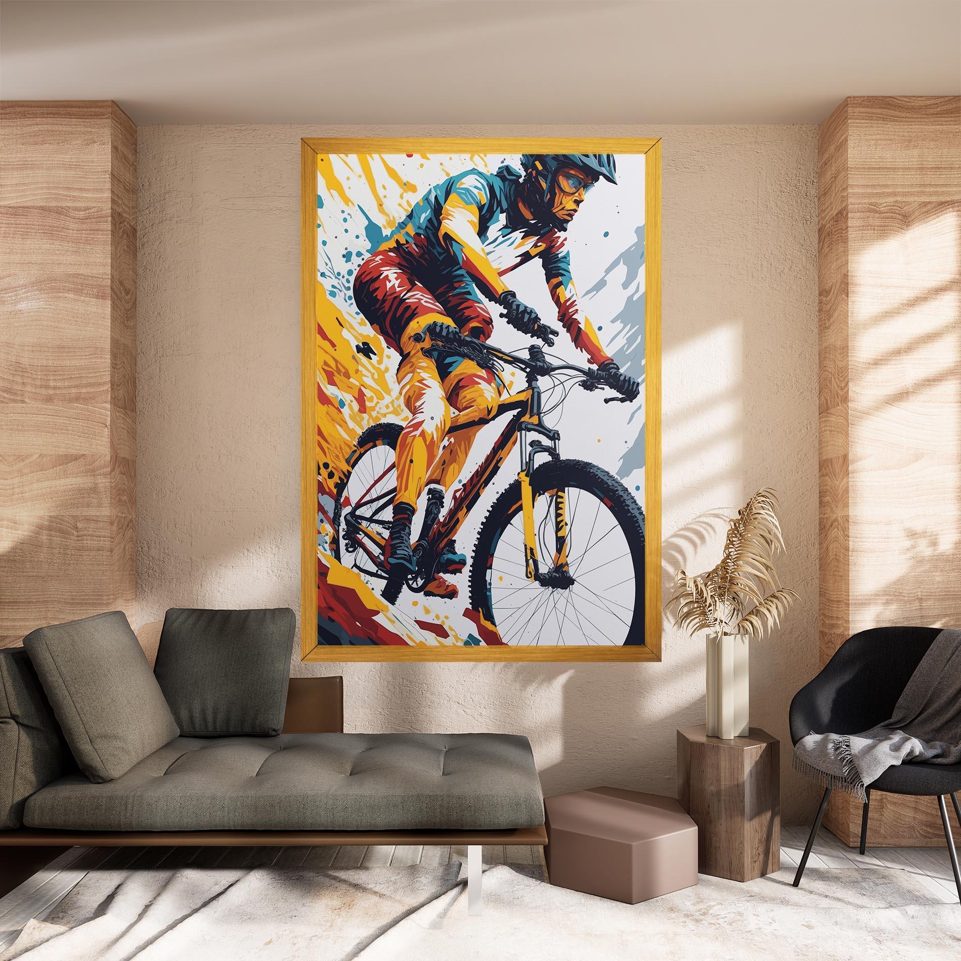 Leinwandbild Yellow Bike Art mockup 8