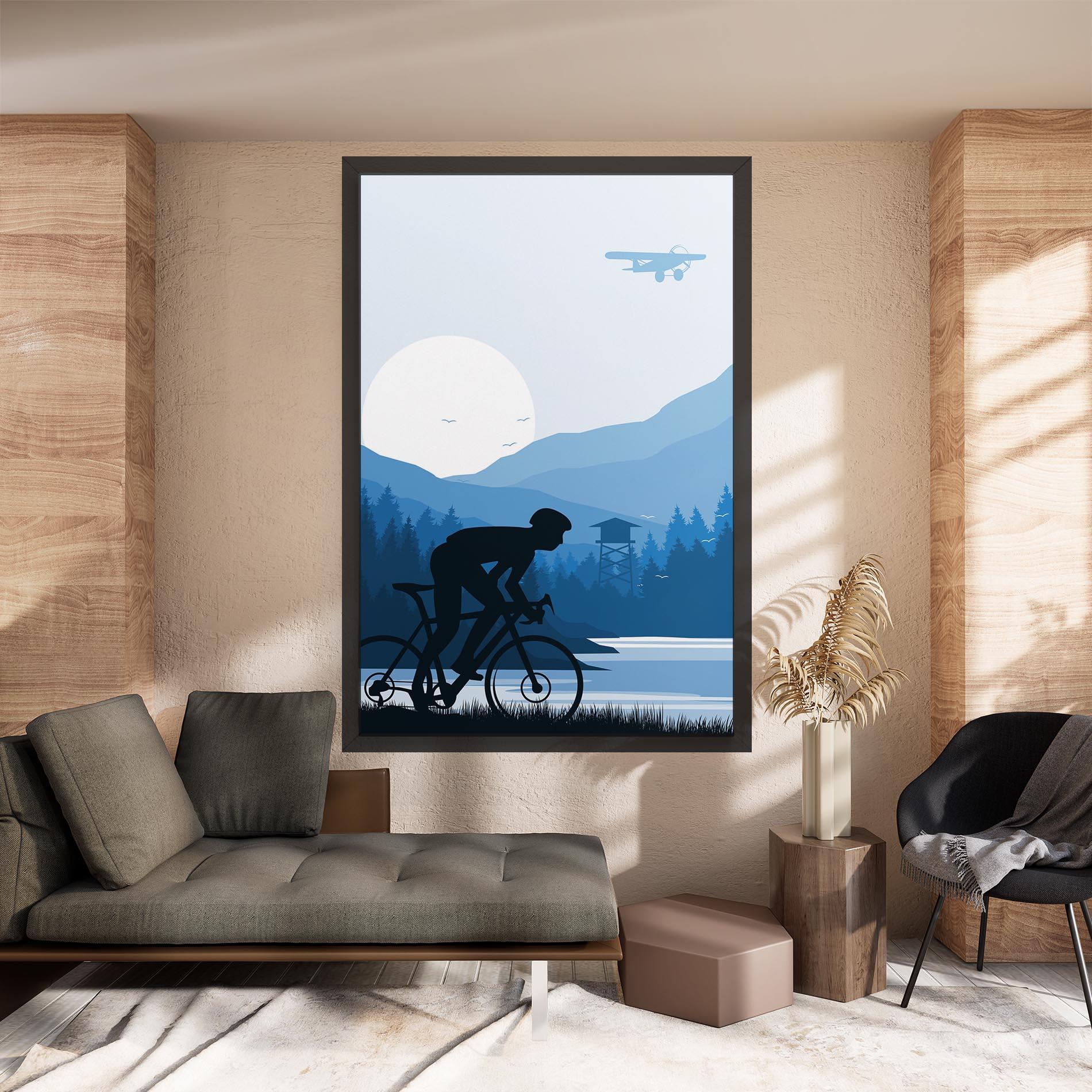 Leinwandbild Blue Light Bike mockup 8
