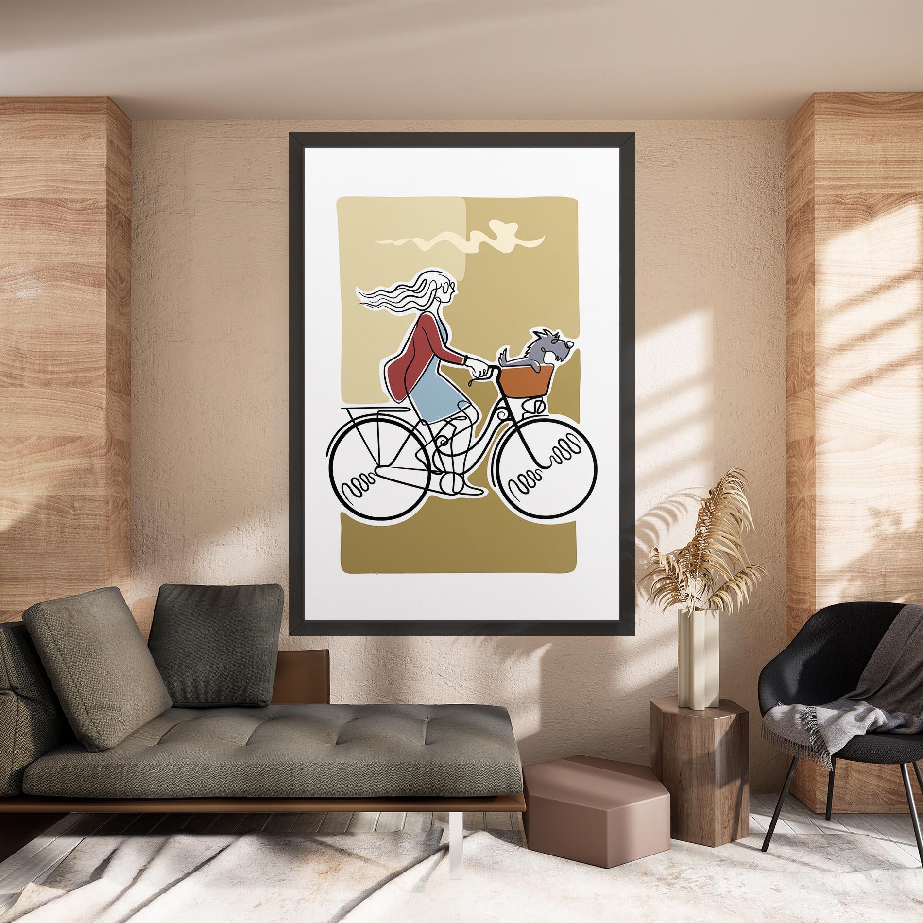 Leinwandbild Dog On Bike mockup 8