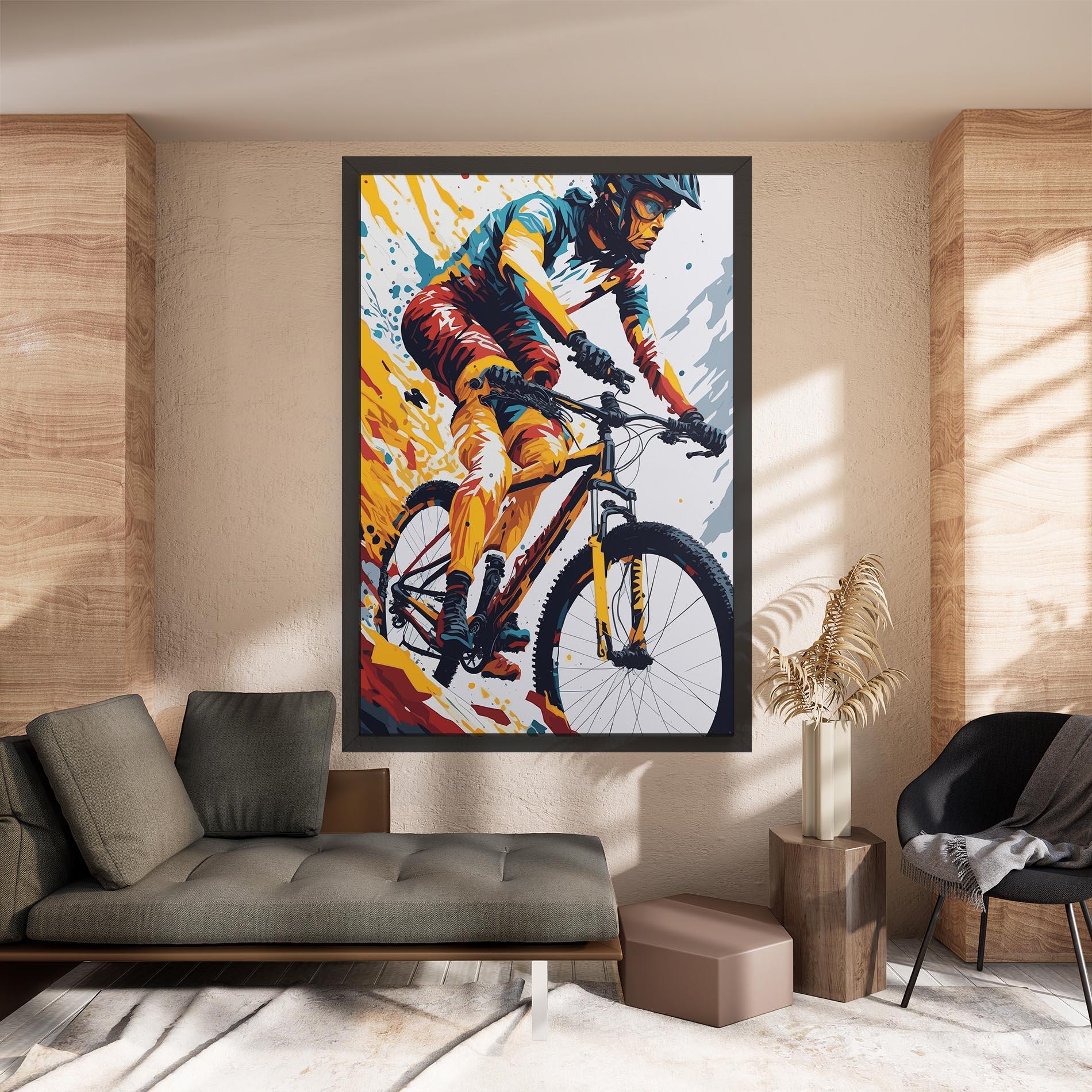 Leinwandbild Yellow Bike Art mockup 8
