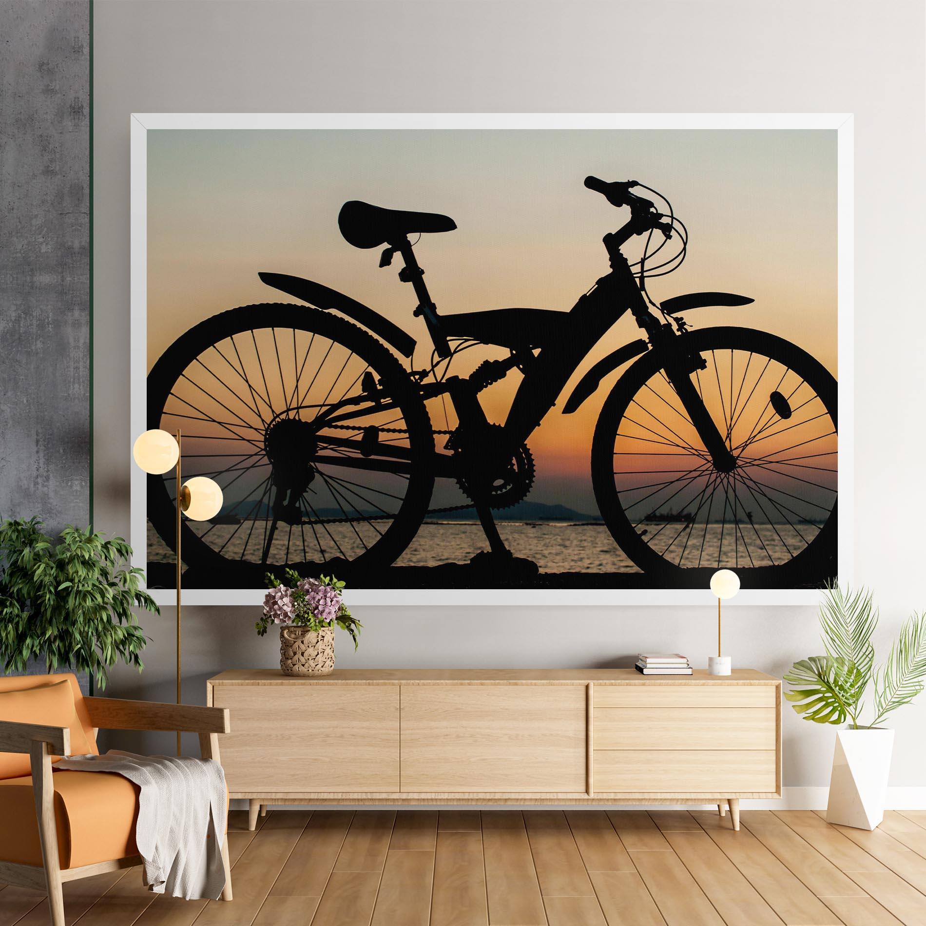 Leinwandbild Beautiful Mtb Shilouette mockup 9