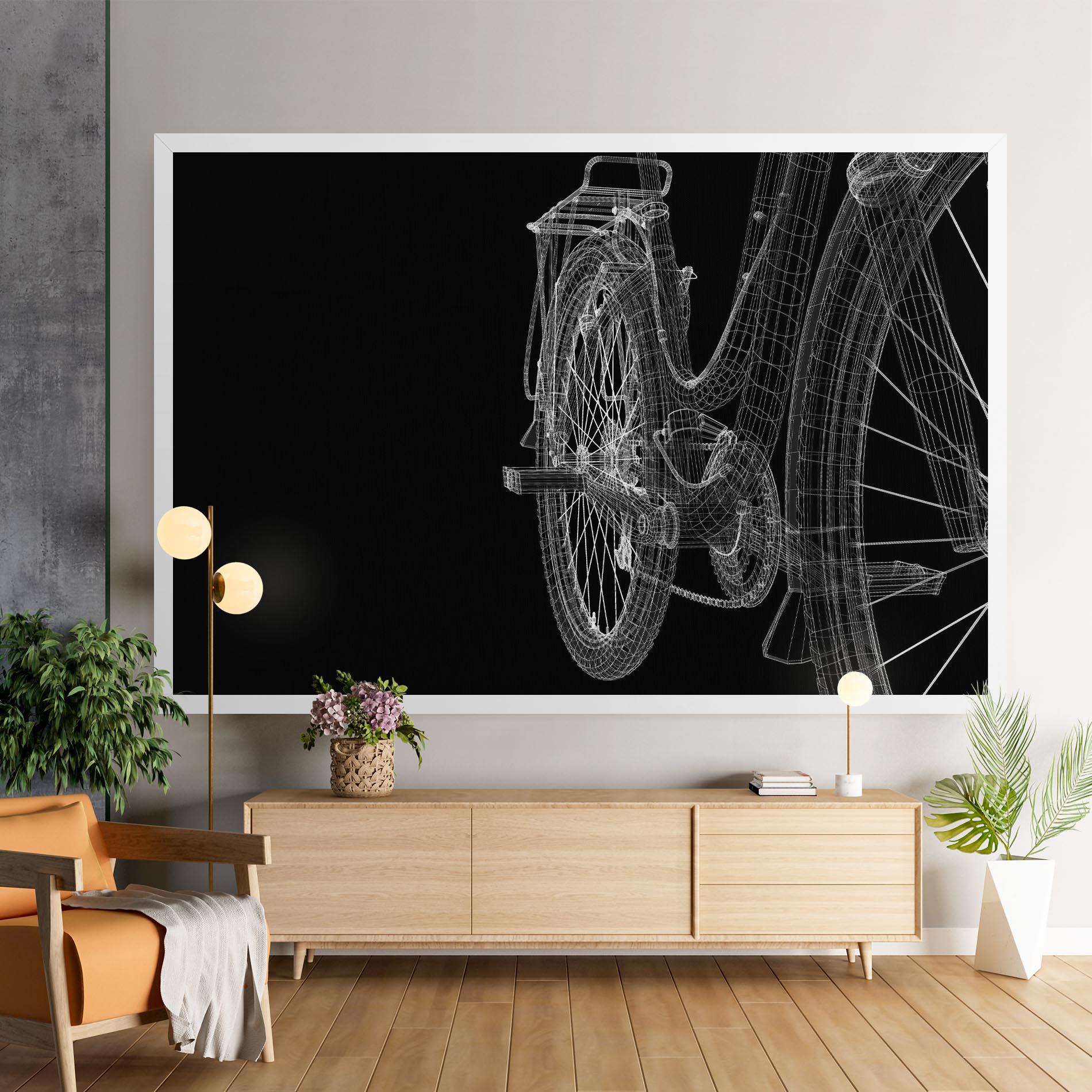 Leinwandbild Bike Wire Model 3d mockup 9