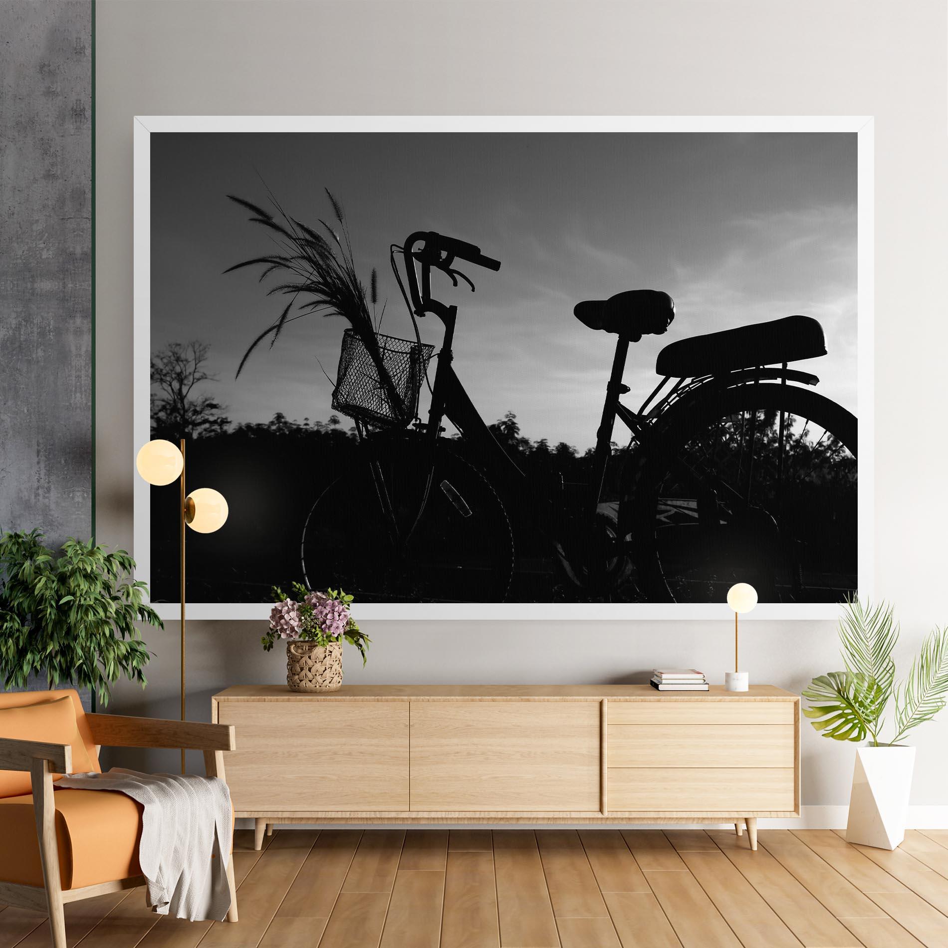 Leinwandbild Black Bike Shilouette mockup 9