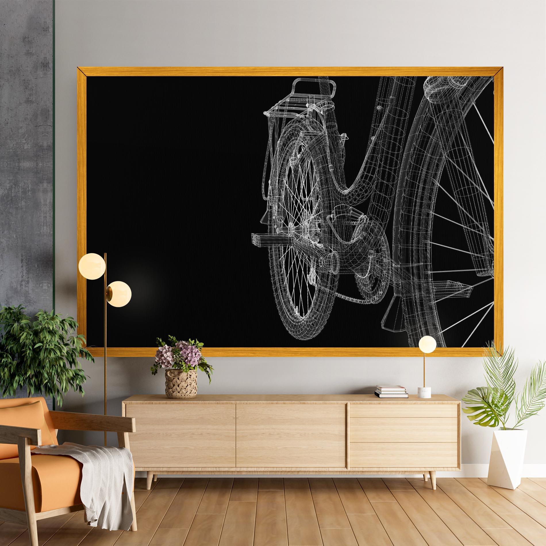 Leinwandbild Bike Wire Model 3d mockup 9