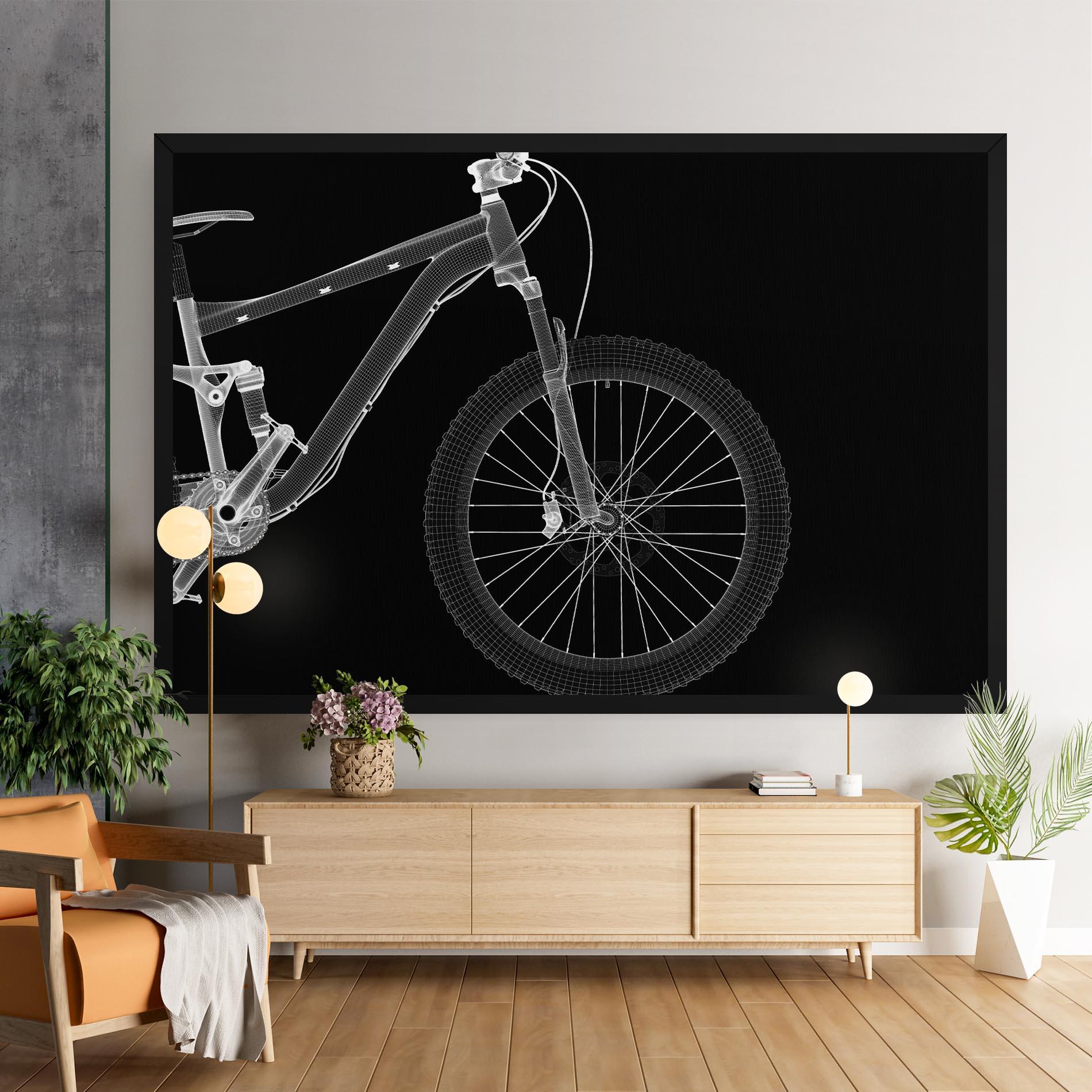 Leinwandbild 3d White Model Bike mockup 9