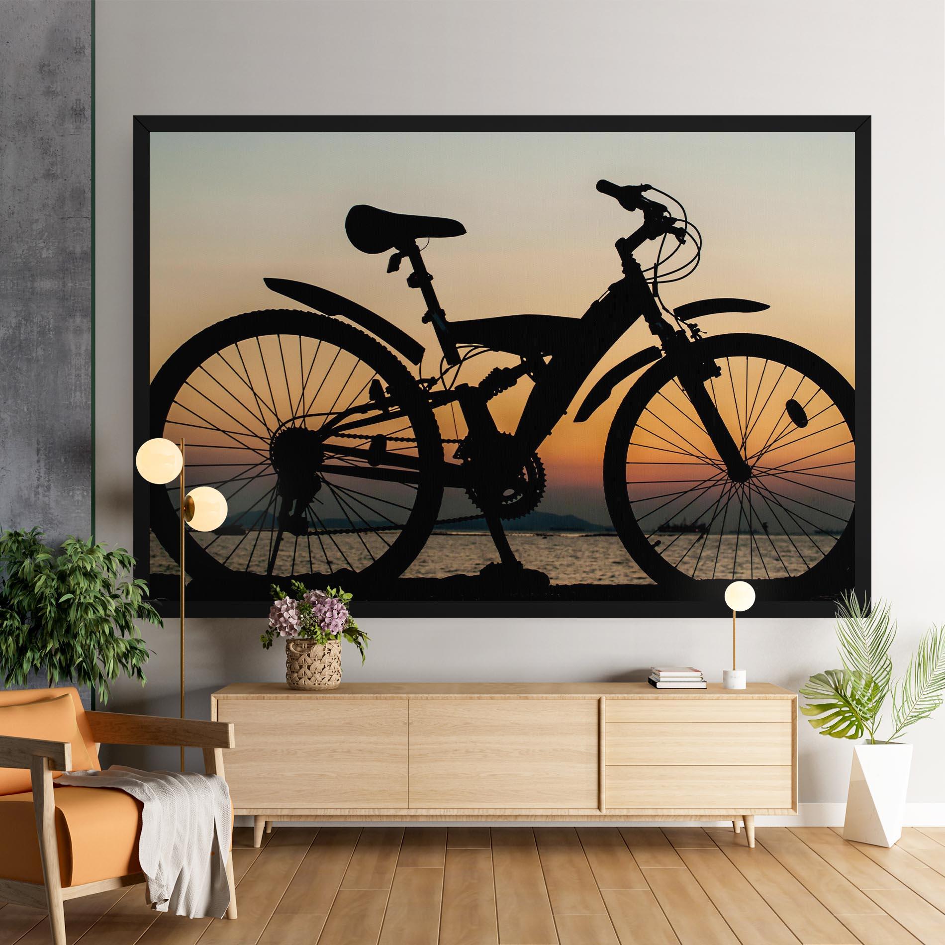 Leinwandbild Beautiful Mtb Shilouette mockup 9